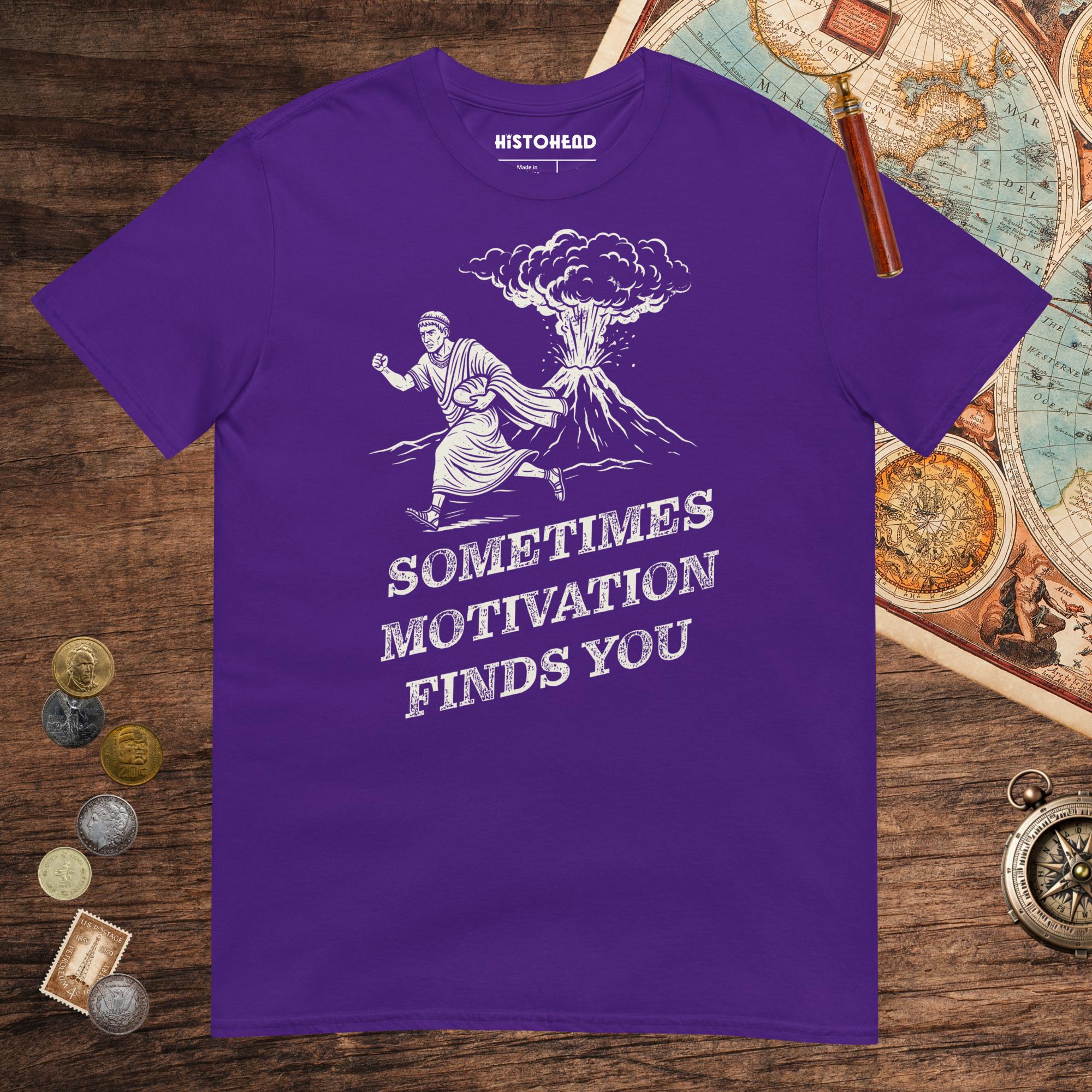Purple Motivation Finds You Pompeii Edition Tee - history buff gift by HistoHead