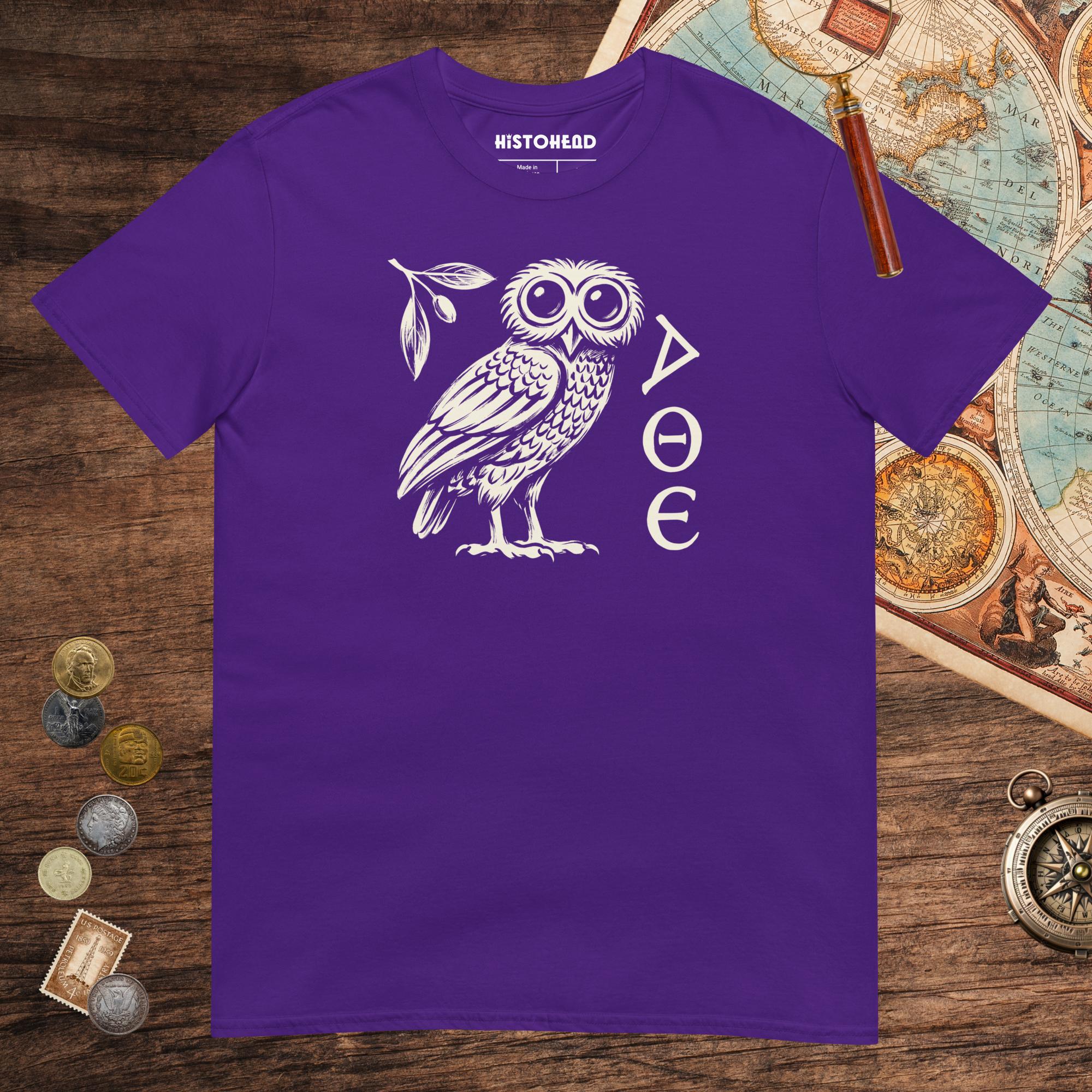 Purple Owl of Athena Tee - history buff gift by HistoHead