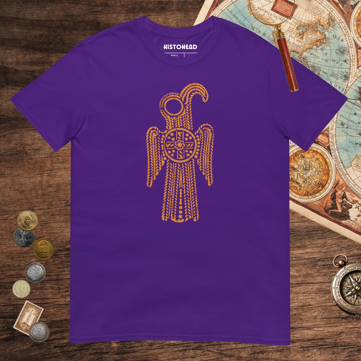 Purple Anglo-Saxon Eagle Tee - history buff gift by HistoHead