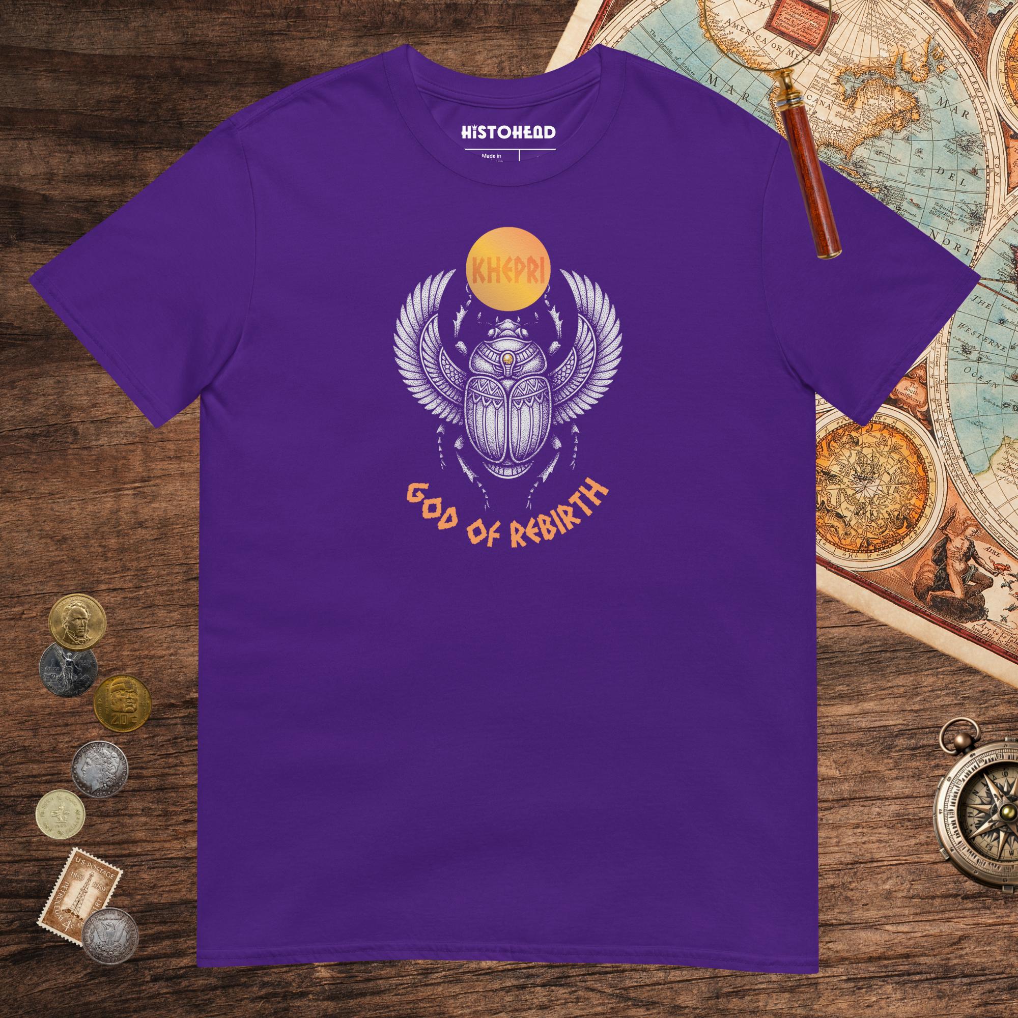 Purple Khepri God of Rebirth Tee - history buff gift by HistoHead