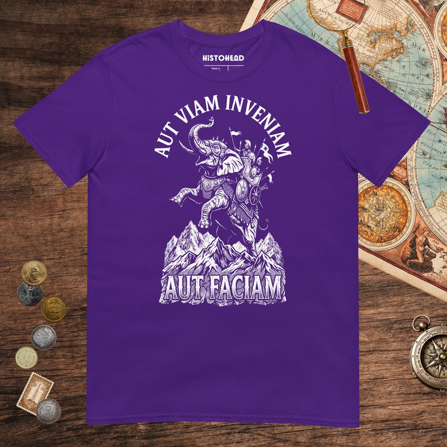 Purple Aut Viam Inveniam Hannibal Quote Tee - history buff gift by HistoHead