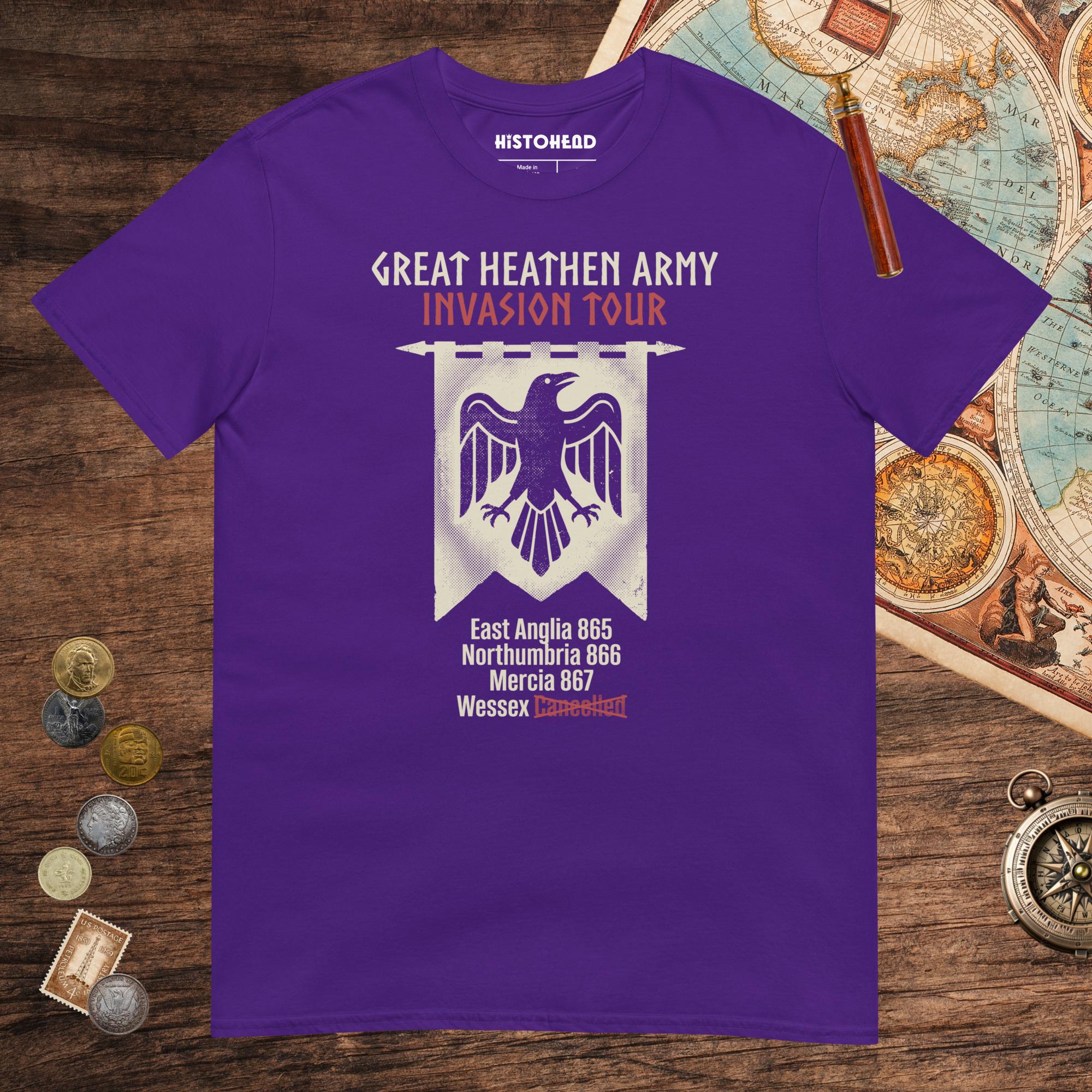 Purple Great Heathen Army Invasion Tour Tee - history buff gift by HistoHead