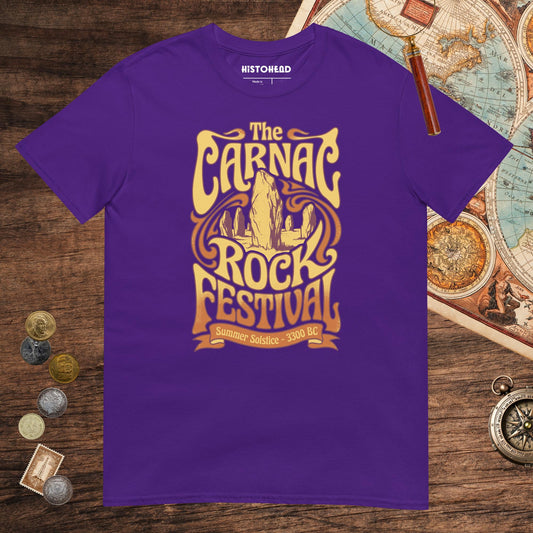 Purple Carnac Rock Festival Tee - history buff gift by HistoHead