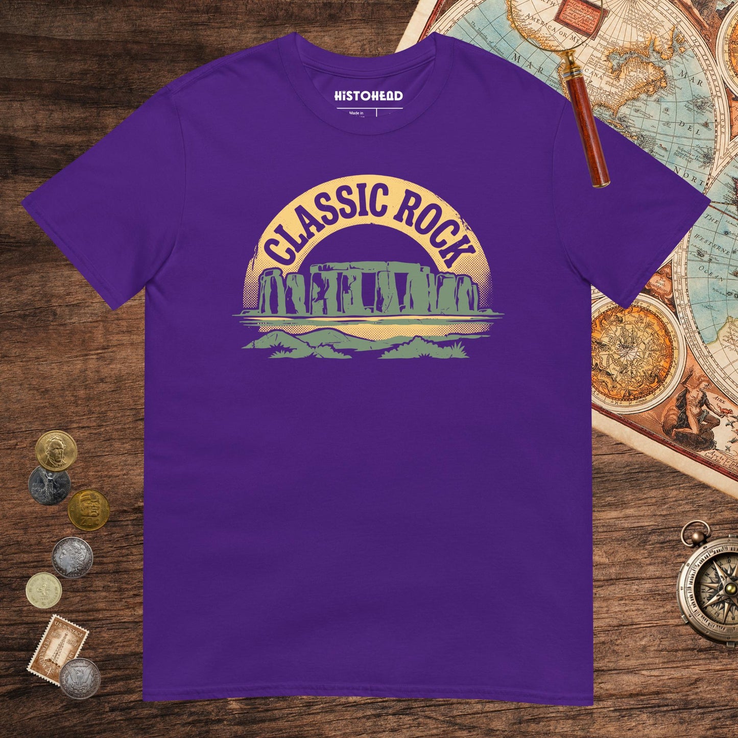 Purple Stonehenge Classic Rock Tee - history buff gift by HistoHead