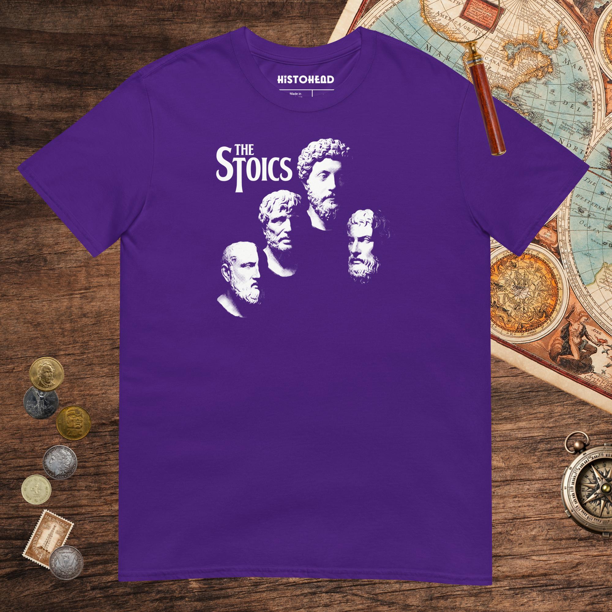 Purple The Stoics Tee - history buff gift by HistoHead