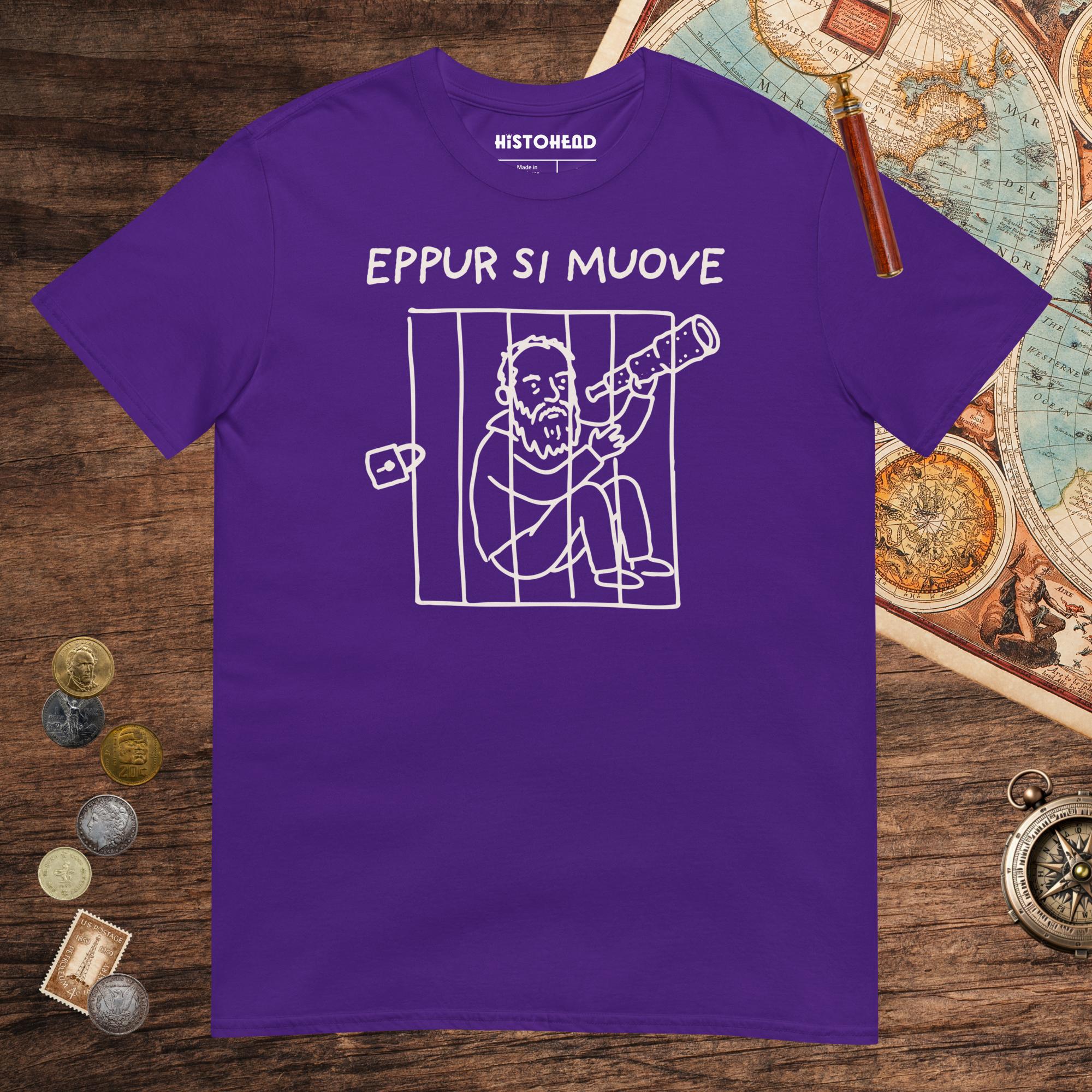 Purple Galileo Galilei And Yet It Moves Tee - history buff gift by HistoHead