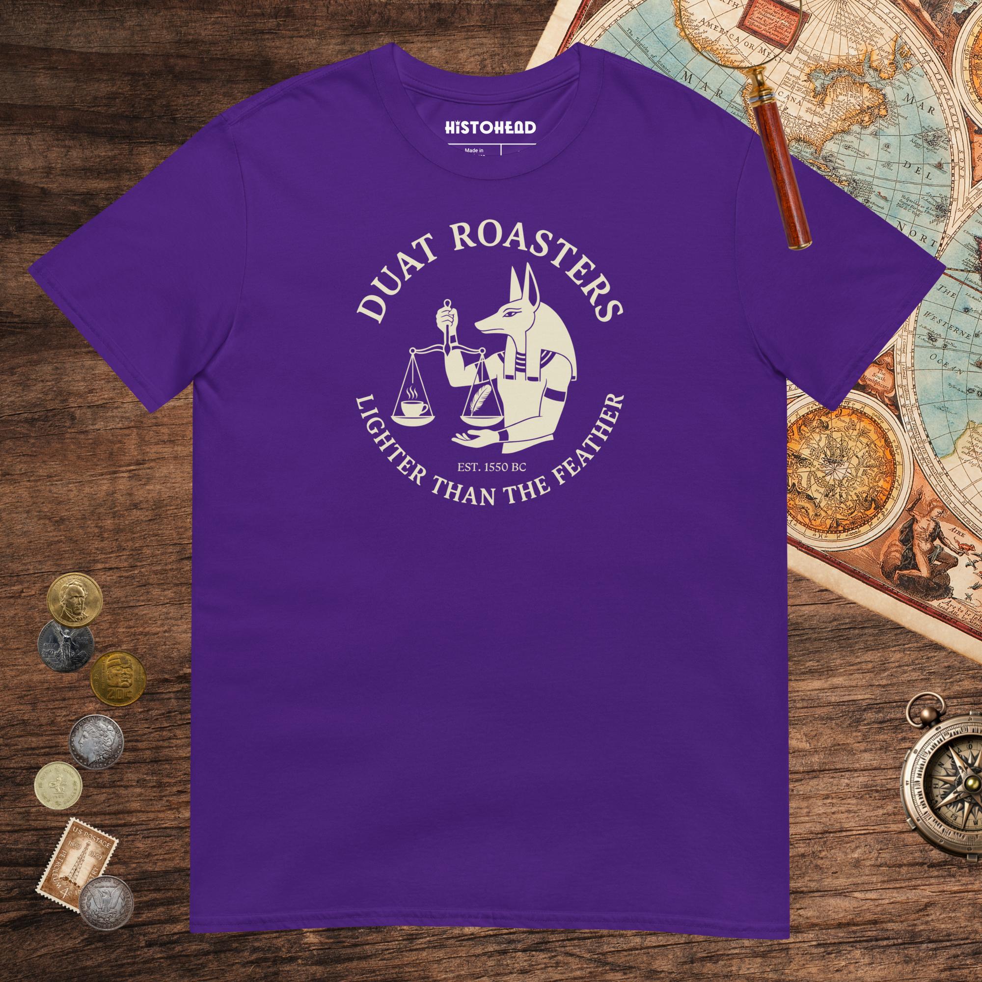 Purple Duat Roasters Tee - history buff gift by HistoHead