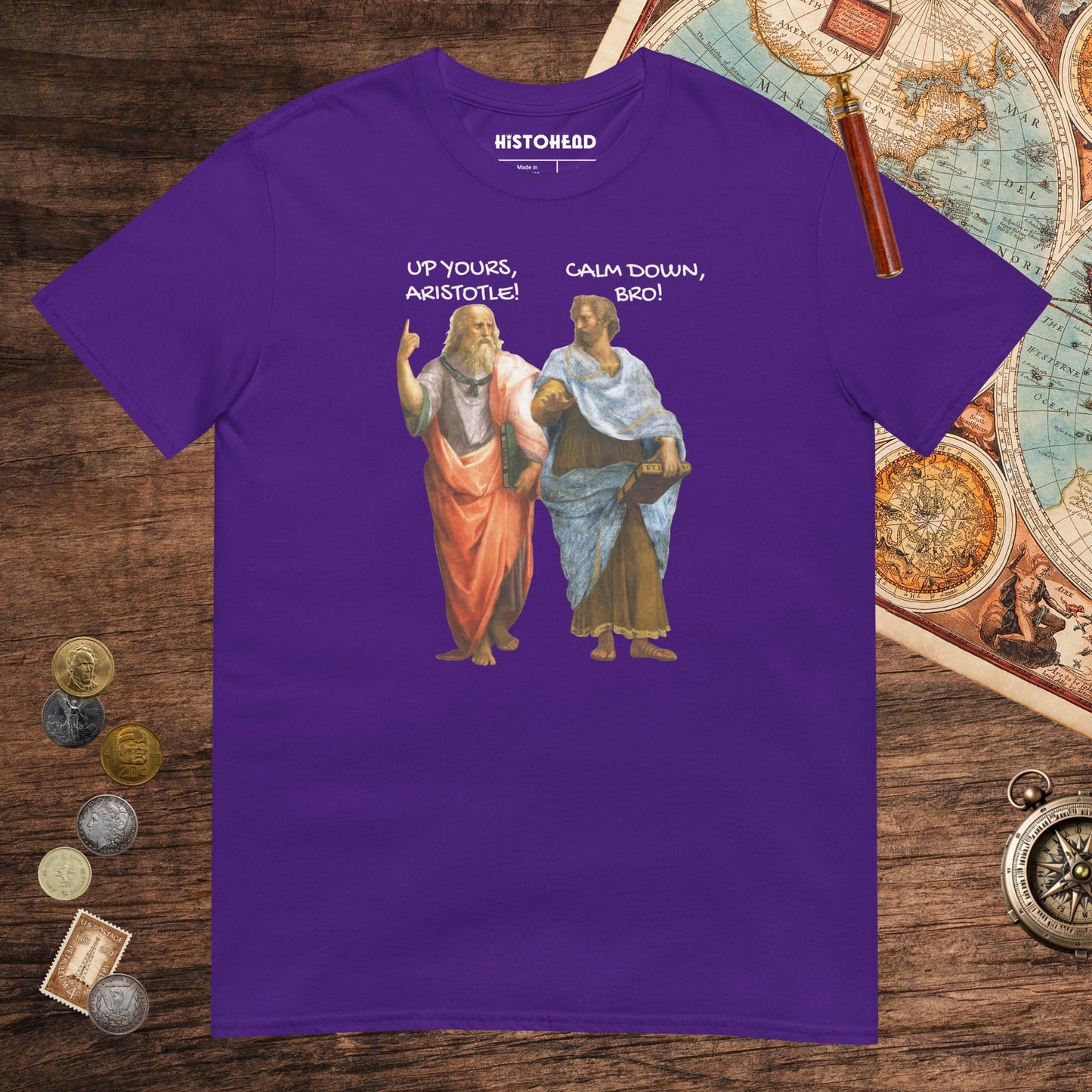 Purple Plato And Aristotle Tee - history buff gift by HistoHead