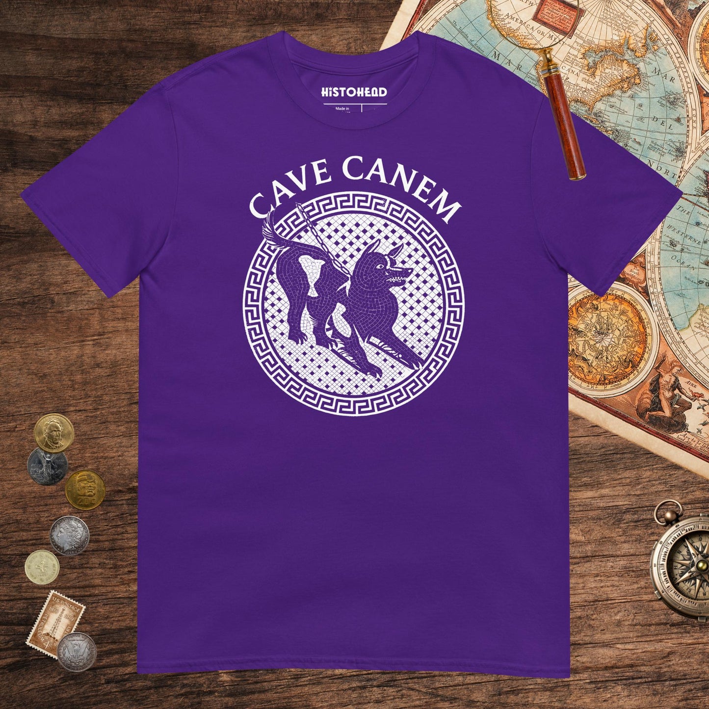 Purple Cave Canem Tee - history buff gift by HistoHead