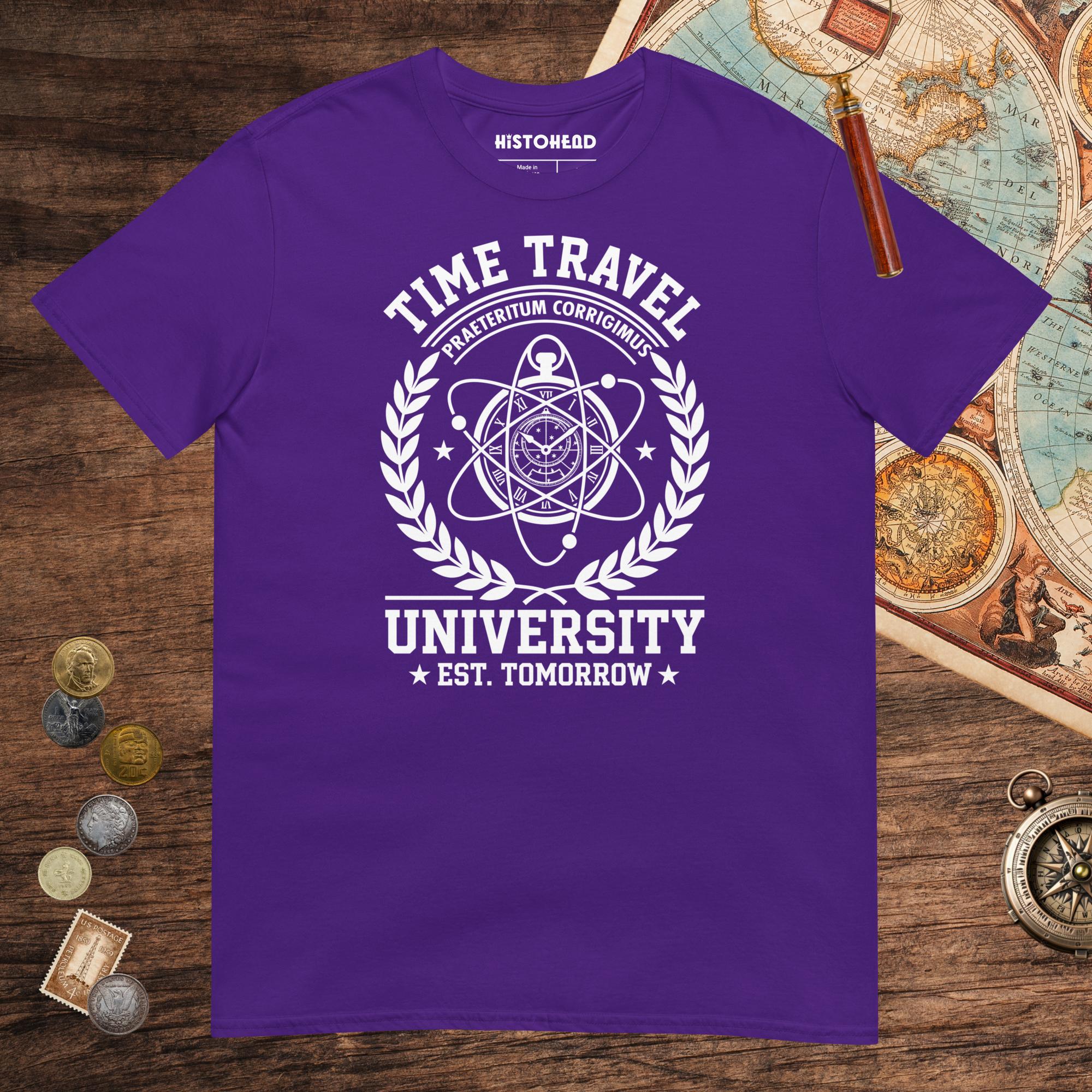 Purple Time Travel University Tee - history buff gift by HistoHead
