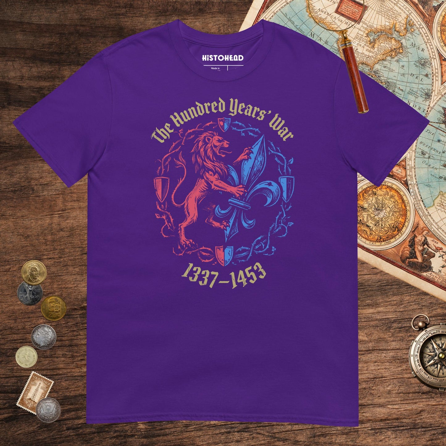 Purple The Hundred Years' War Tee - history buff gift by HistoHead