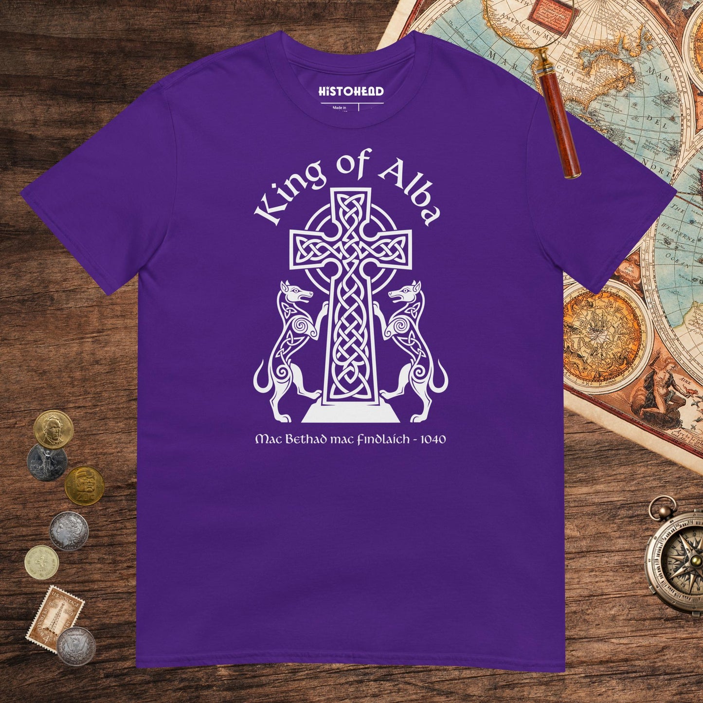 Purple King of Alba Tee - history buff gift by HistoHead