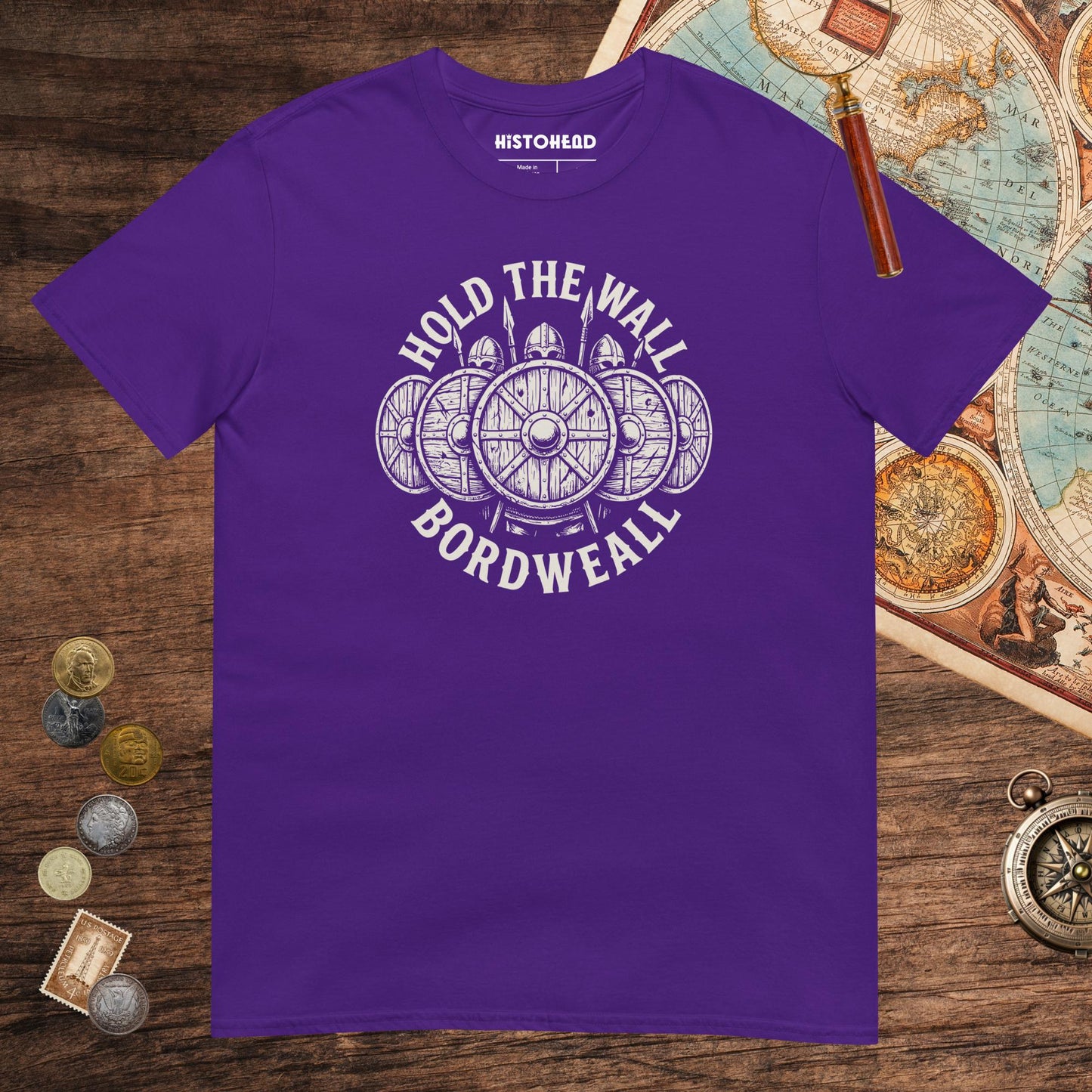 Purple Hold the Wall Tee - history buff gift by HistoHead