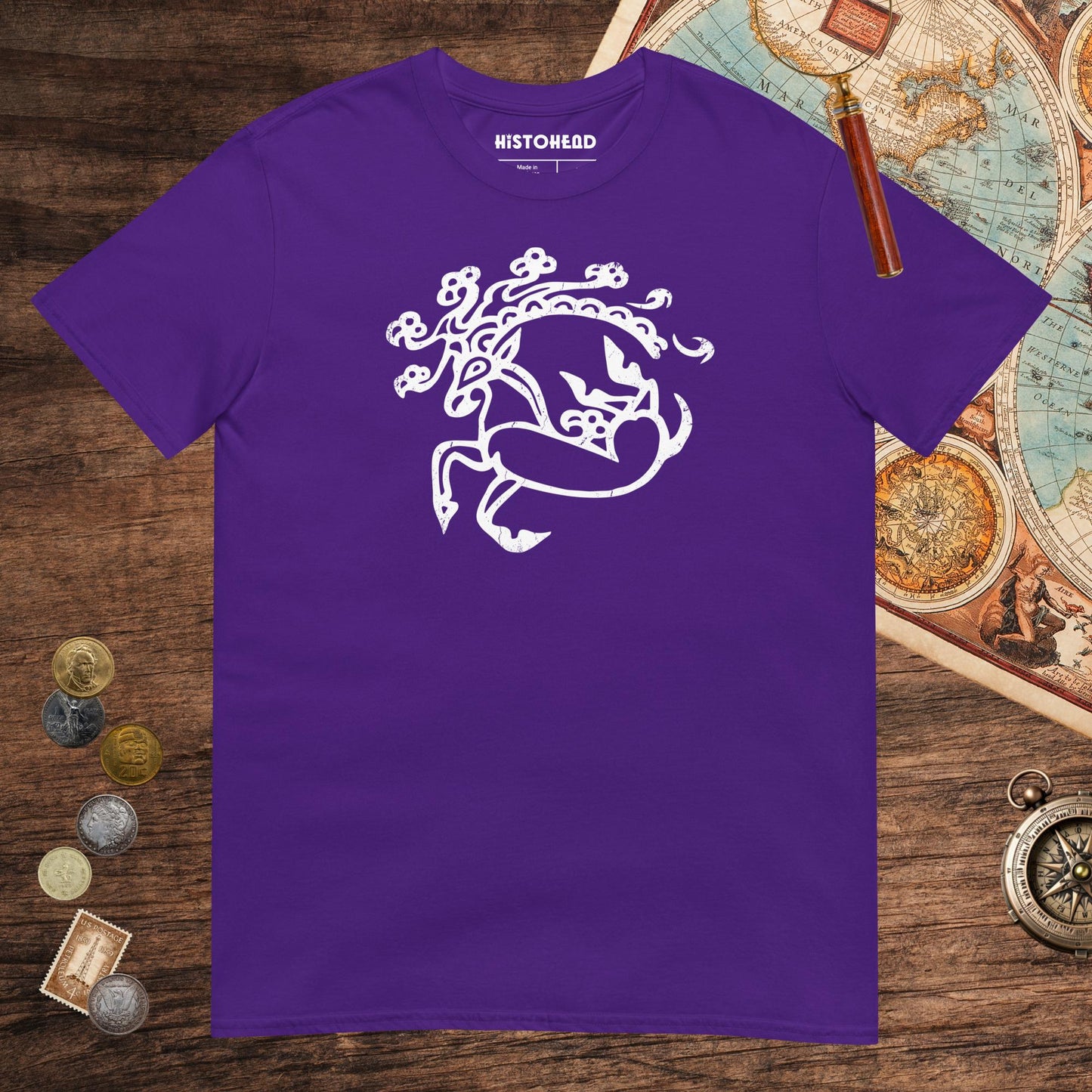 Purple Siberian Ice Maiden Deer Tee - history buff gift by HistoHead