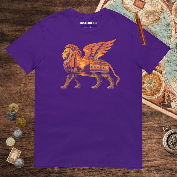 Purple Winged Lion of the Lagoon Tee - history buff gift by HistoHead