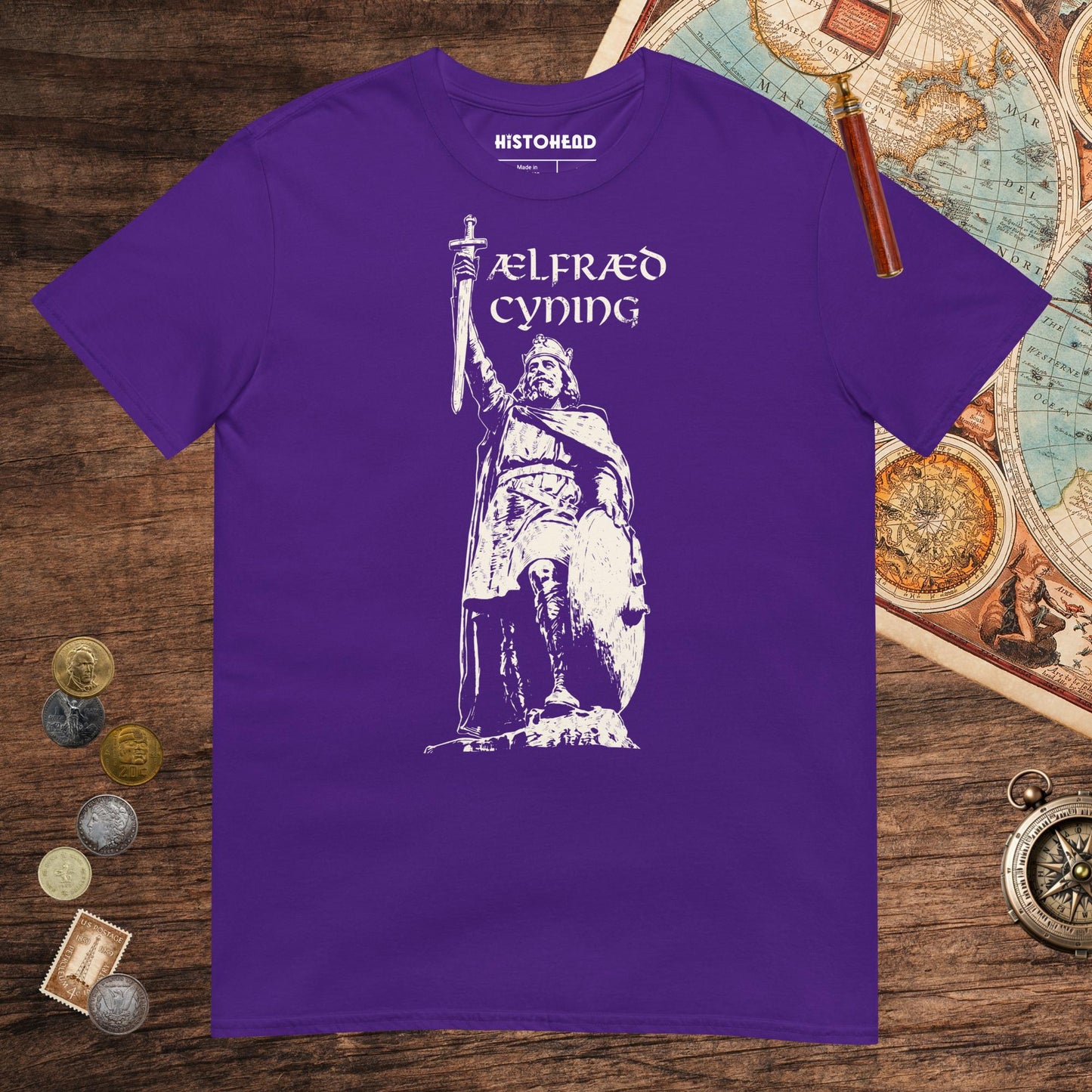 Purple Alfred the Great Tee - history buff gift by HistoHead