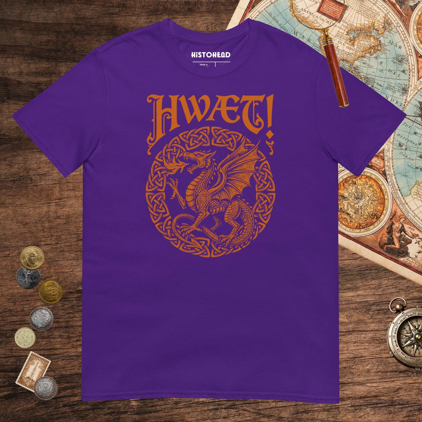 Purple Hwaet Dragon Tee - history buff gift by HistoHead