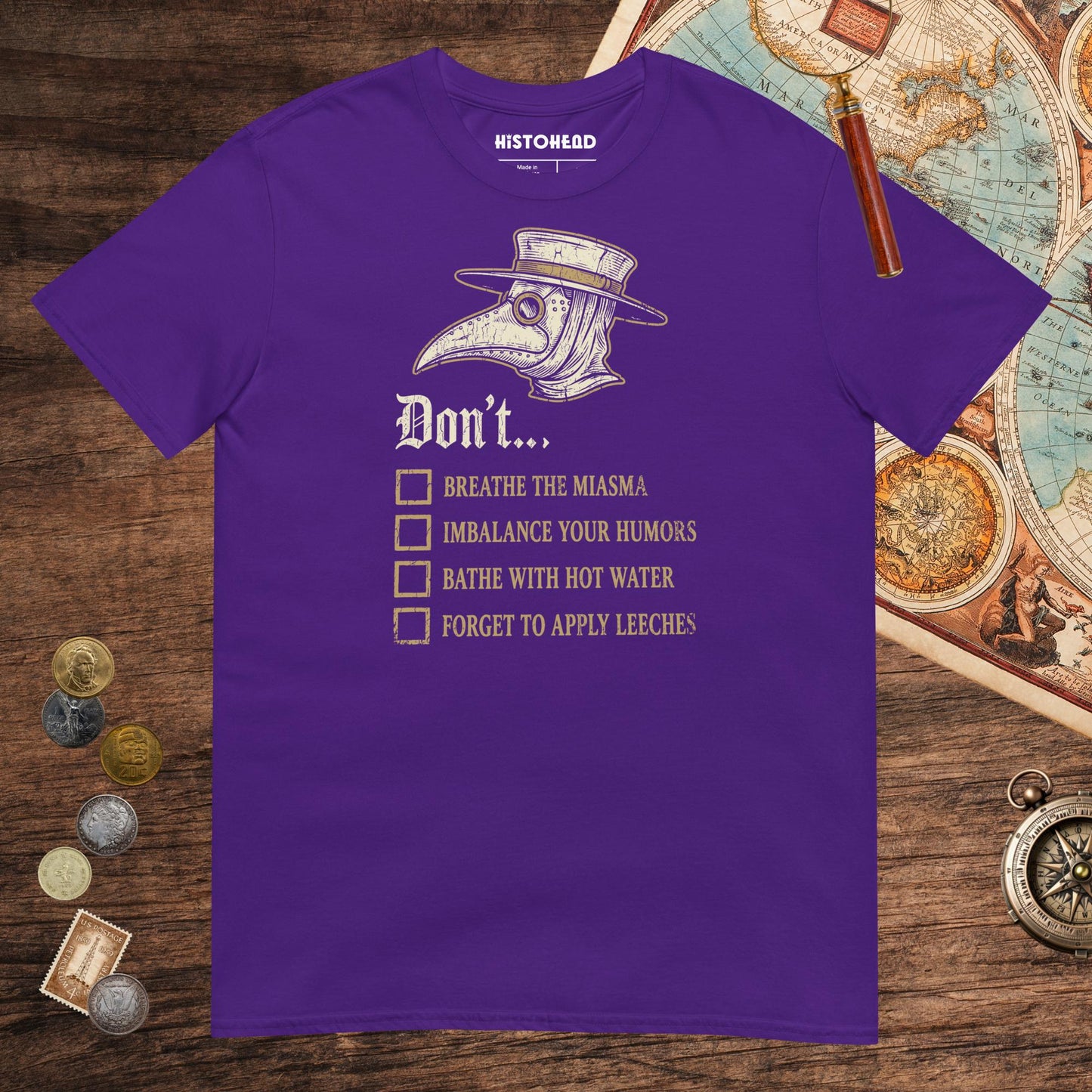 Purple Plague Doctor Advice Tee - history buff gift by HistoHead