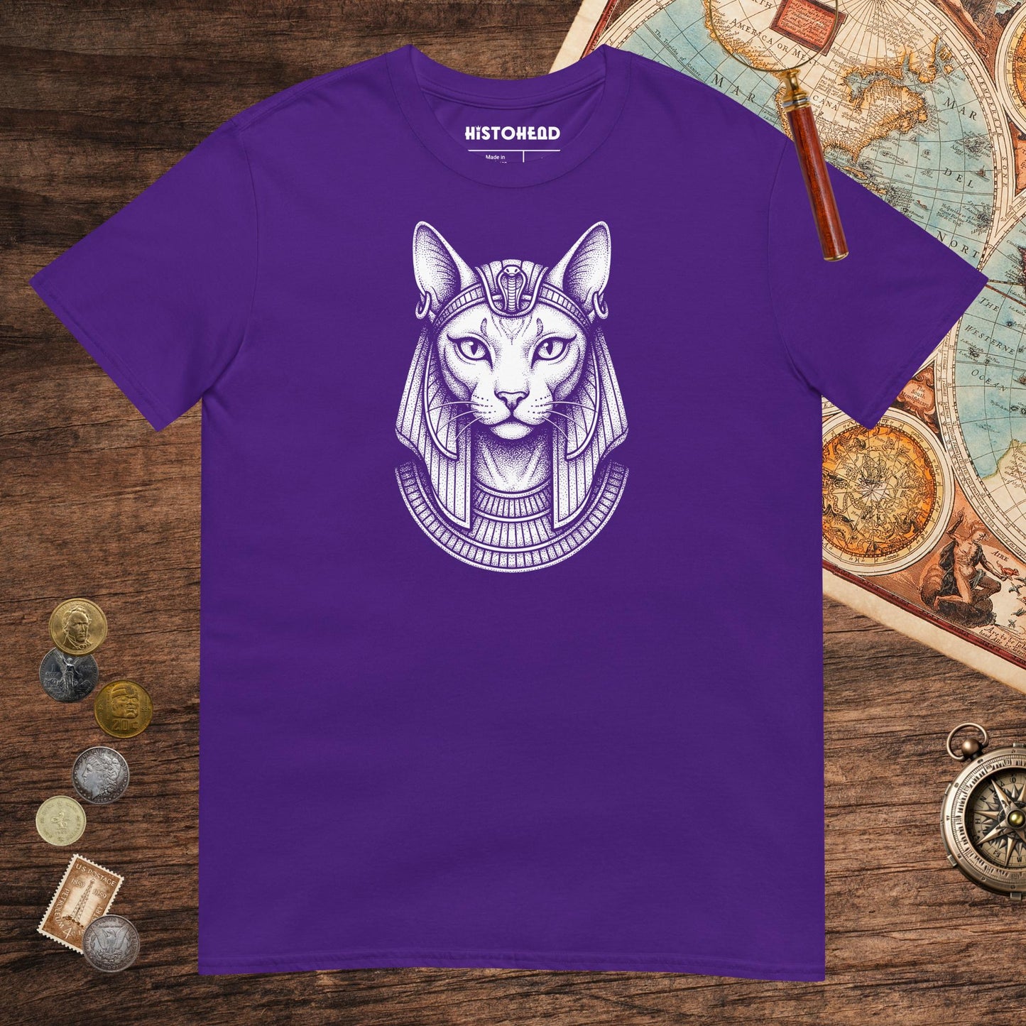 Purple Bastet Protector of Hearth & Home Tee - history buff gift by HistoHead