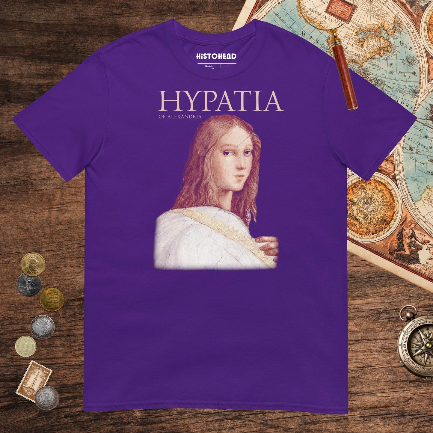 Purple Hypatia of Alexandria Tee - history buff gift by HistoHead