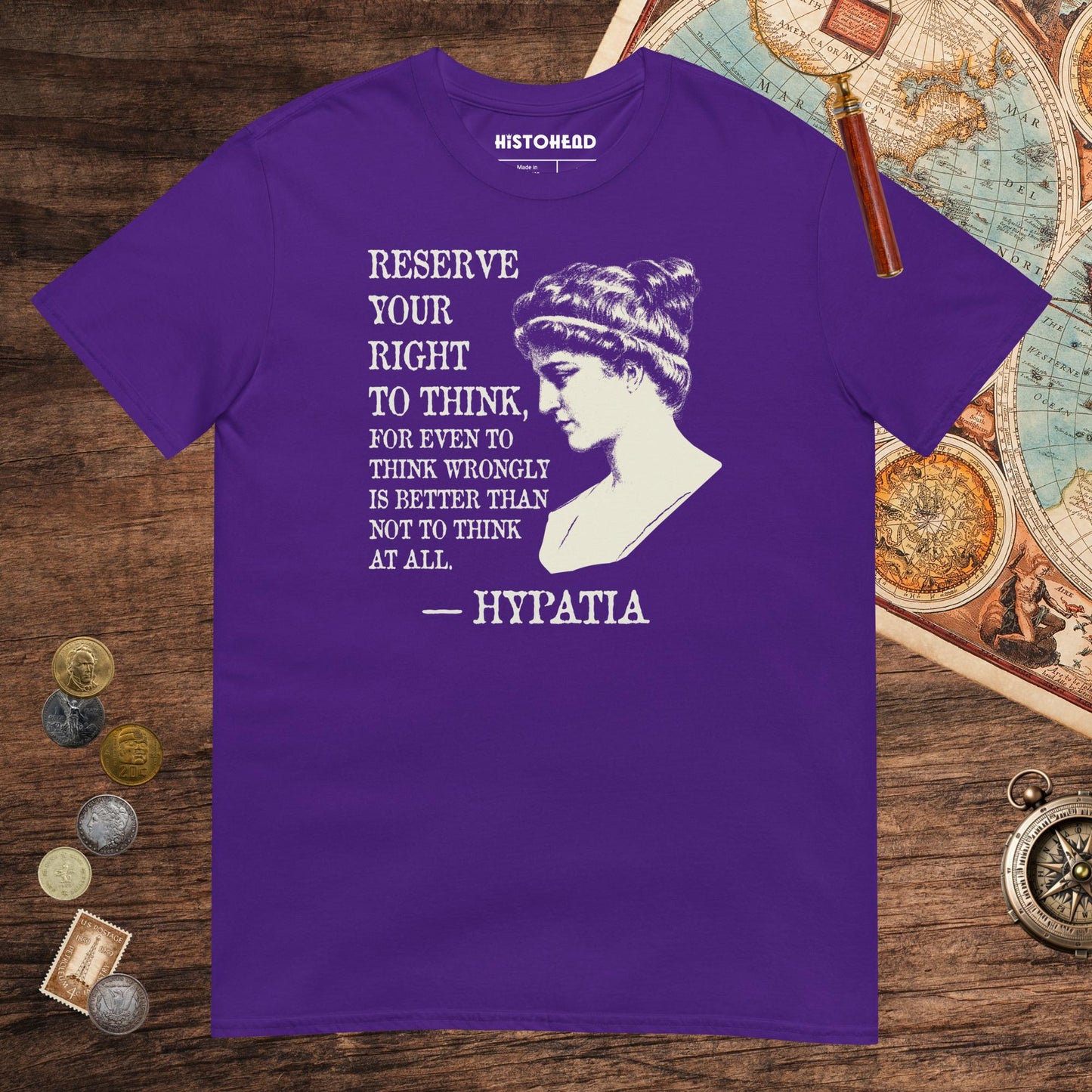 Purple Hypatia Quote Tee - history buff gift by HistoHead