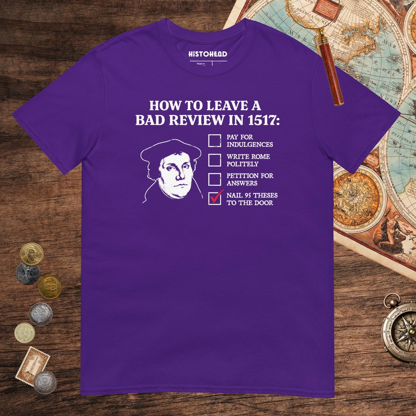 Purple Martin Luther's Conflict Resolution Tee - history buff gift by HistoHead