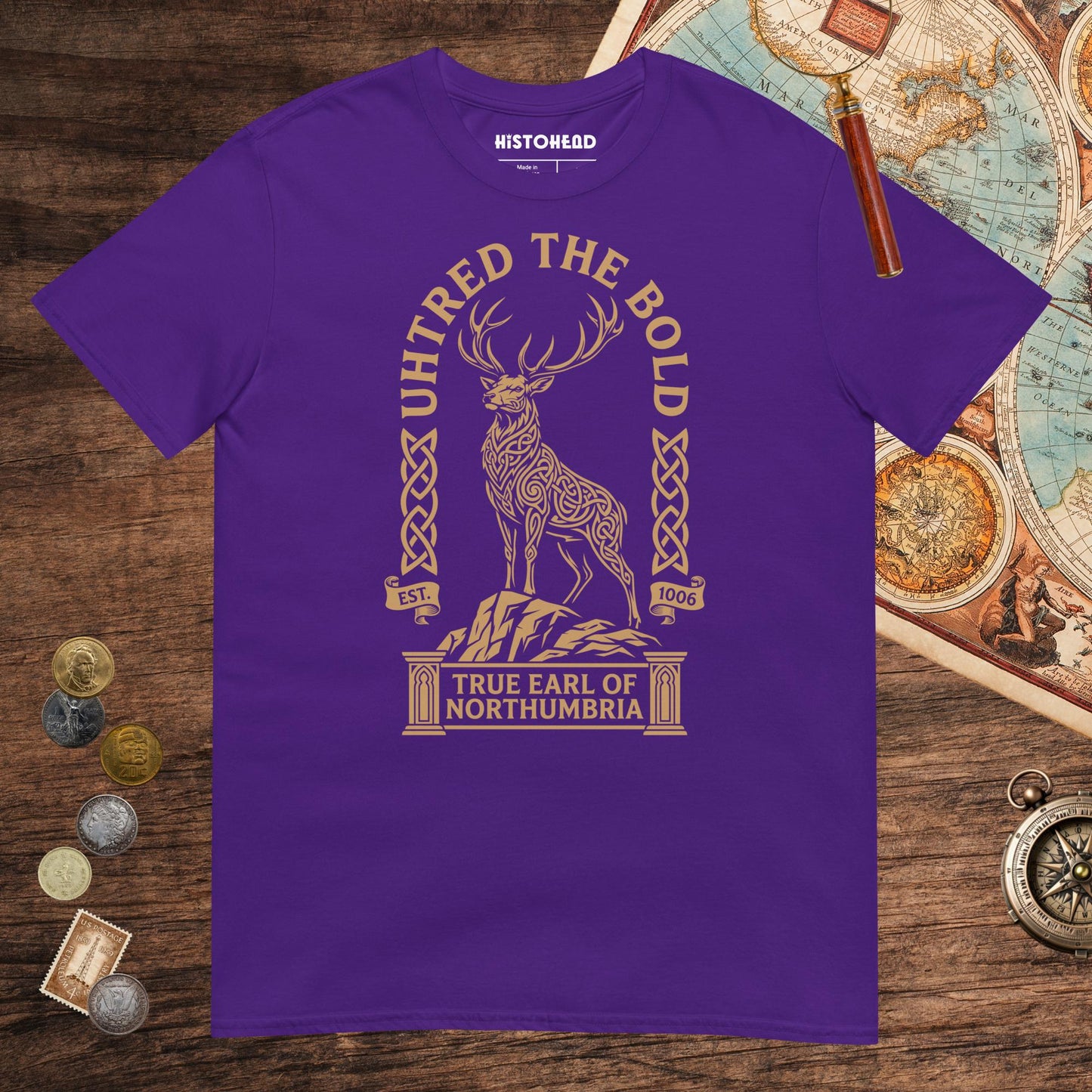 Purple Uhtred the Bold Tee - history buff gift by HistoHead