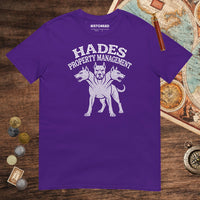 Purple Hades Property Management Tee - history buff gift by HistoHead