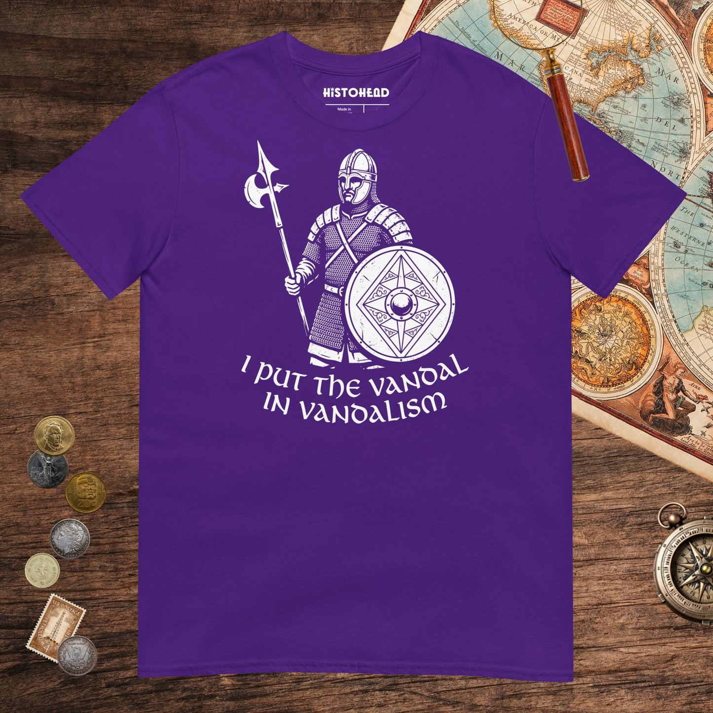Purple Vandal in Vandalism Tee - history buff gift by HistoHead