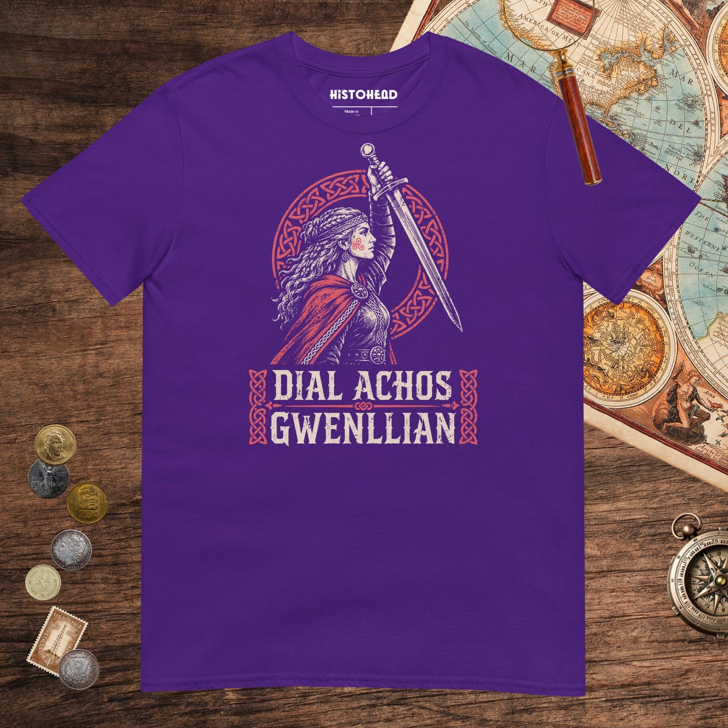 Purple Dial Achos Gwenllian Tee - history buff gift by HistoHead