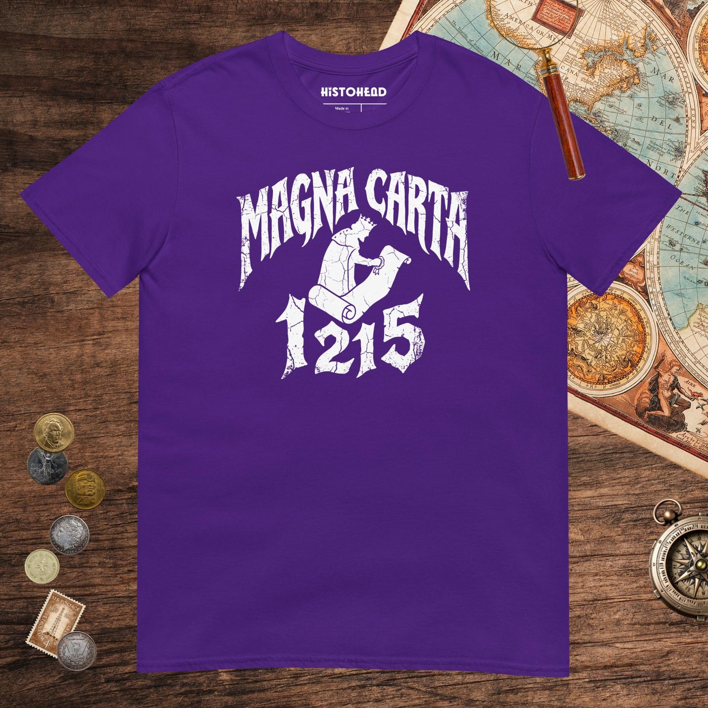 Purple Magna Carta 1215 Tee - history buff gift by HistoHead