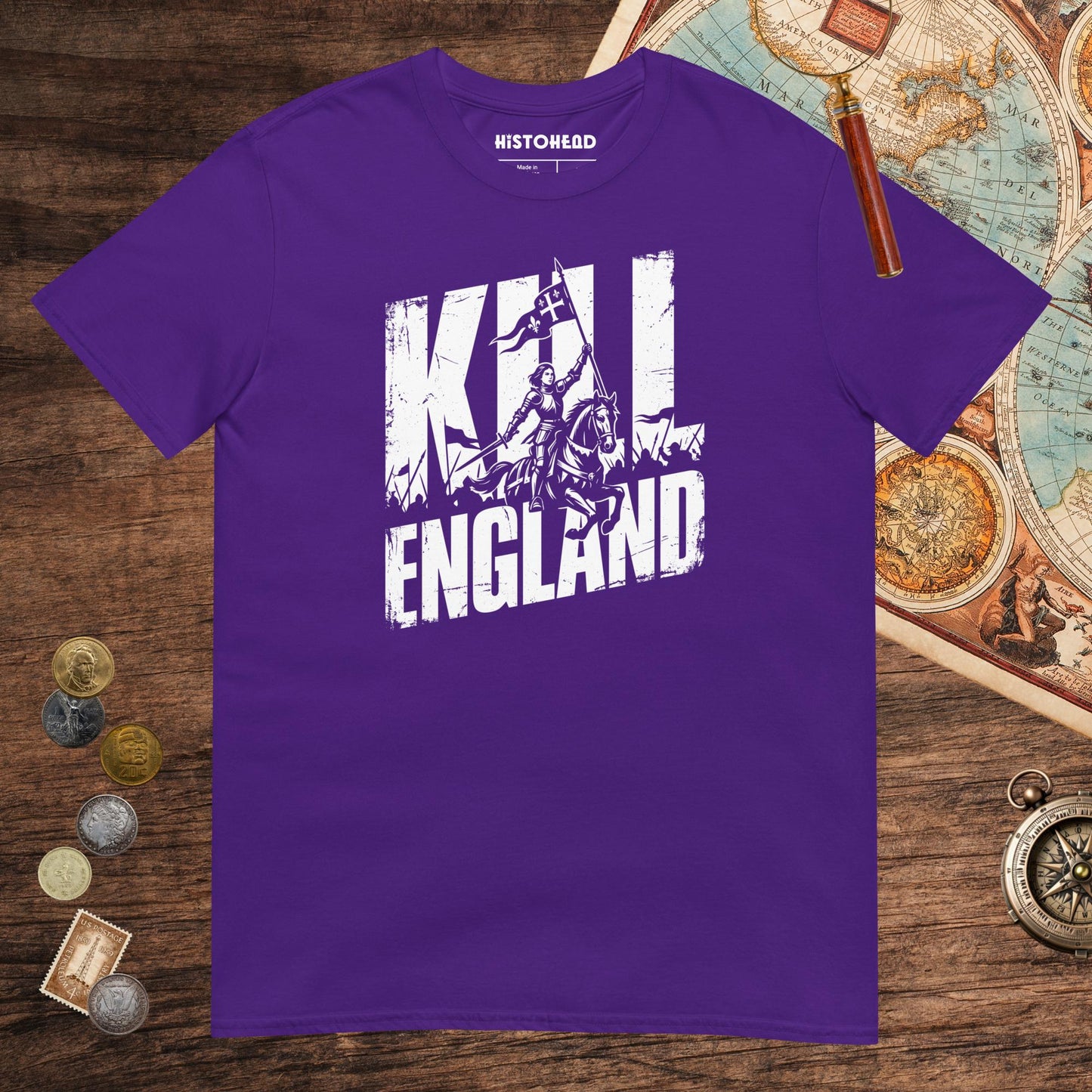 Purple Joan of Arc Kill England Tee - history buff gift by HistoHead