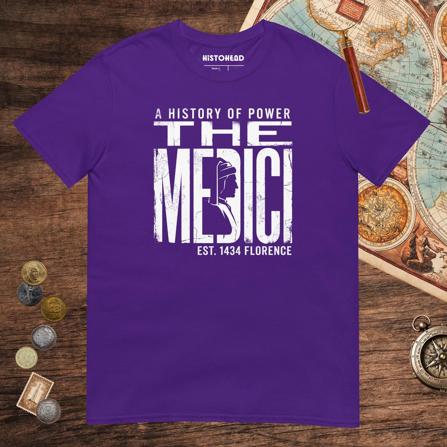 Purple The Medici Tee - history buff gift by HistoHead