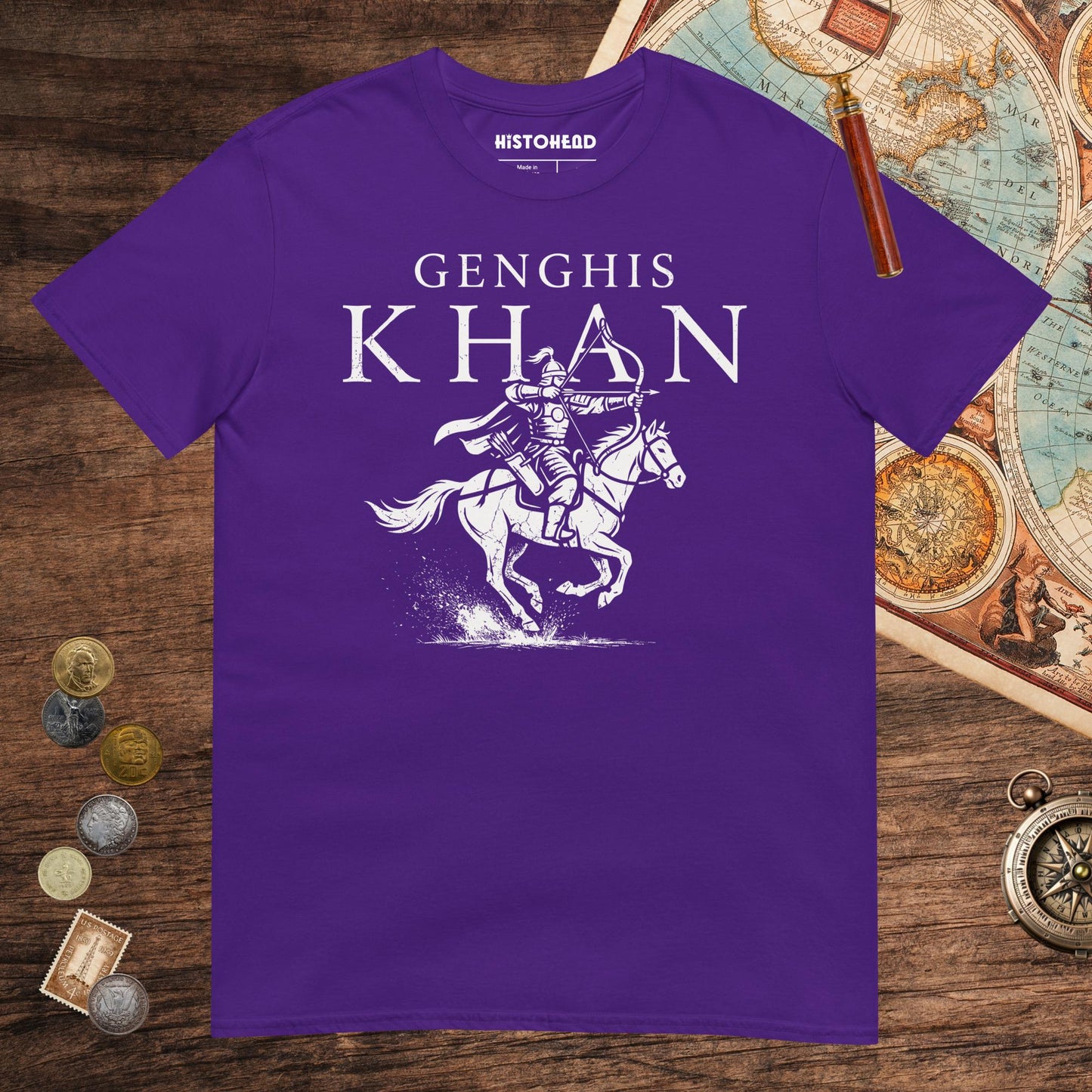 Purple Genghis Khan Tee - history buff gift by HistoHead