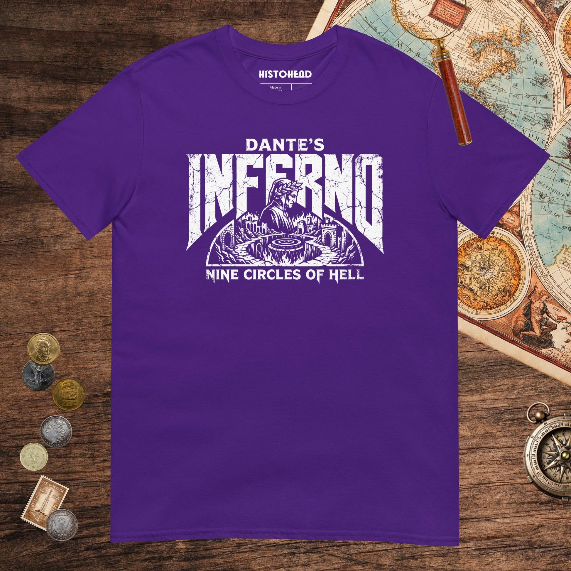 Purple Dante's Inferno Tee - history buff gift by HistoHead