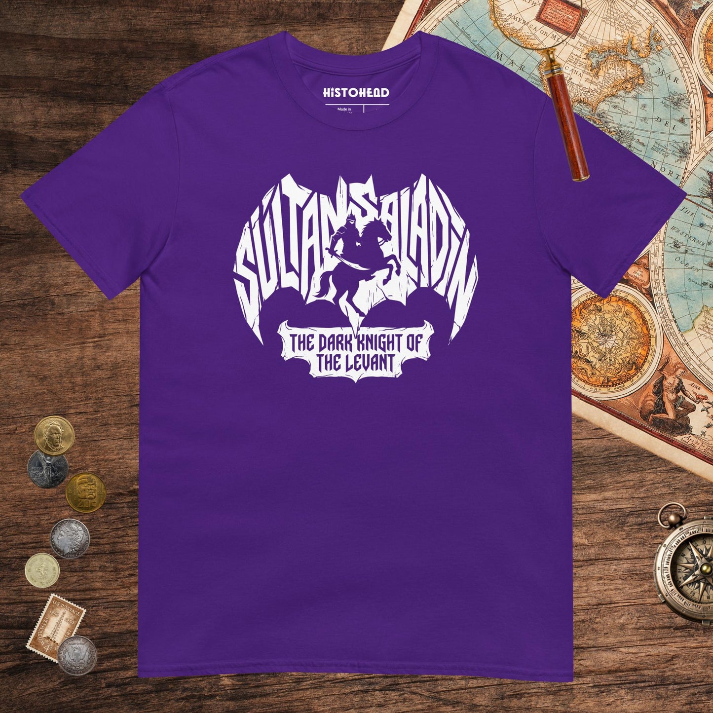 Purple Saladin Dark Knight Tee - history buff gift by HistoHead