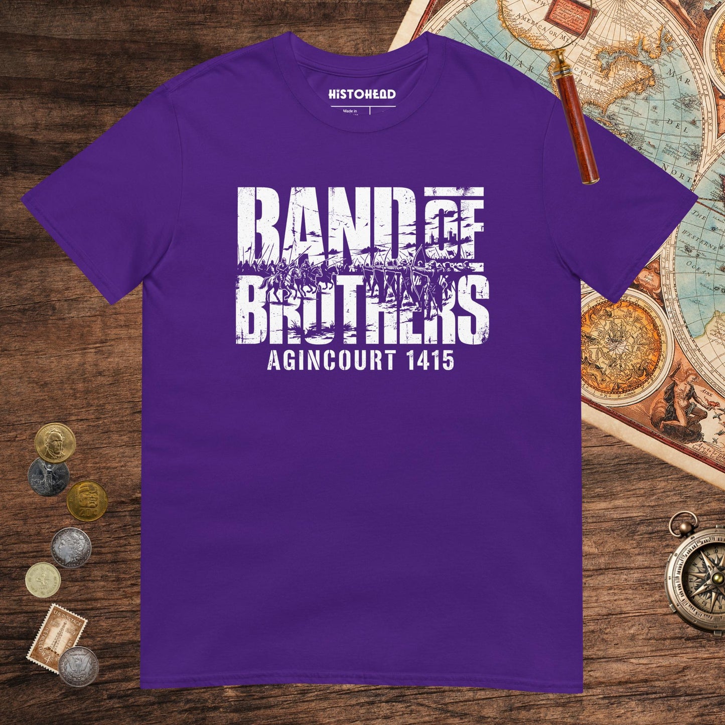 Purple Band of Brothers Agincourt 1415 Tee - history buff gift by HistoHead