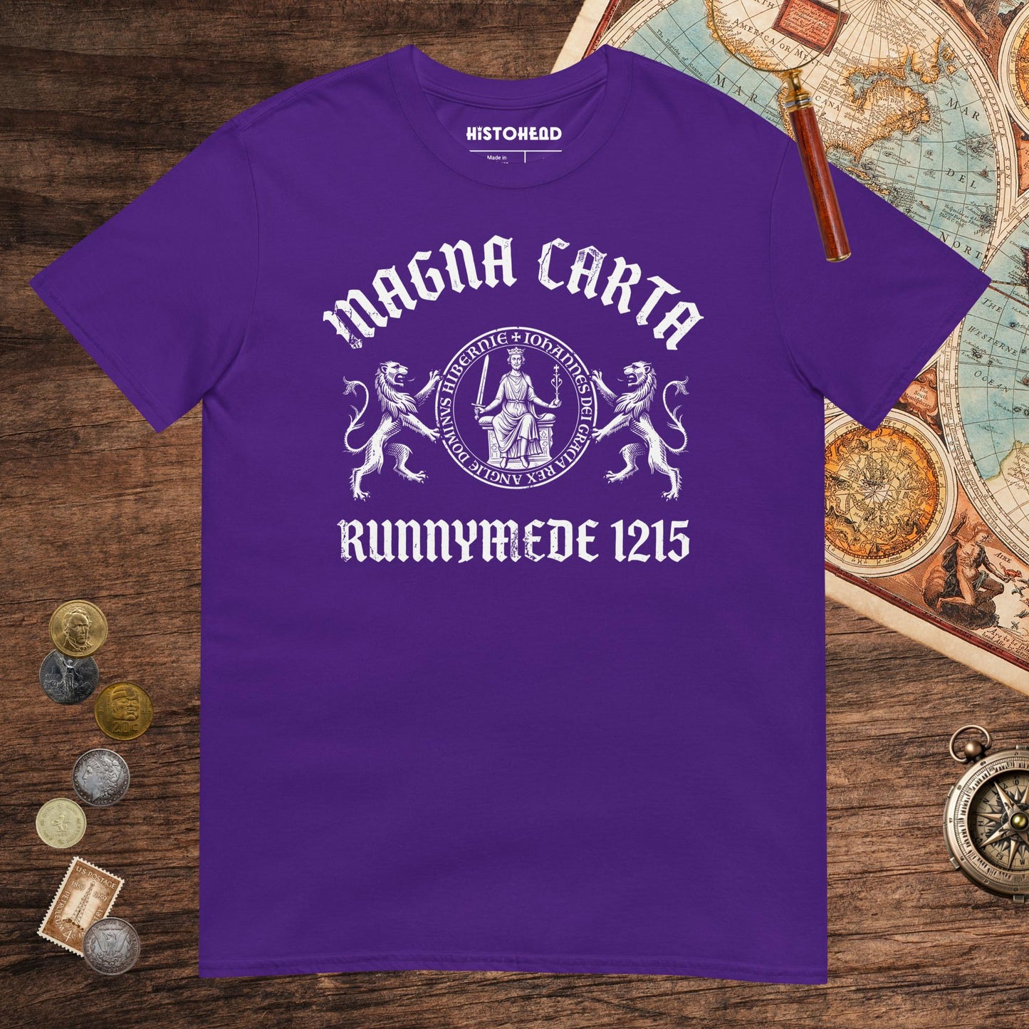 Purple Magna Carta King John Seal Tee - history buff gift by HistoHead