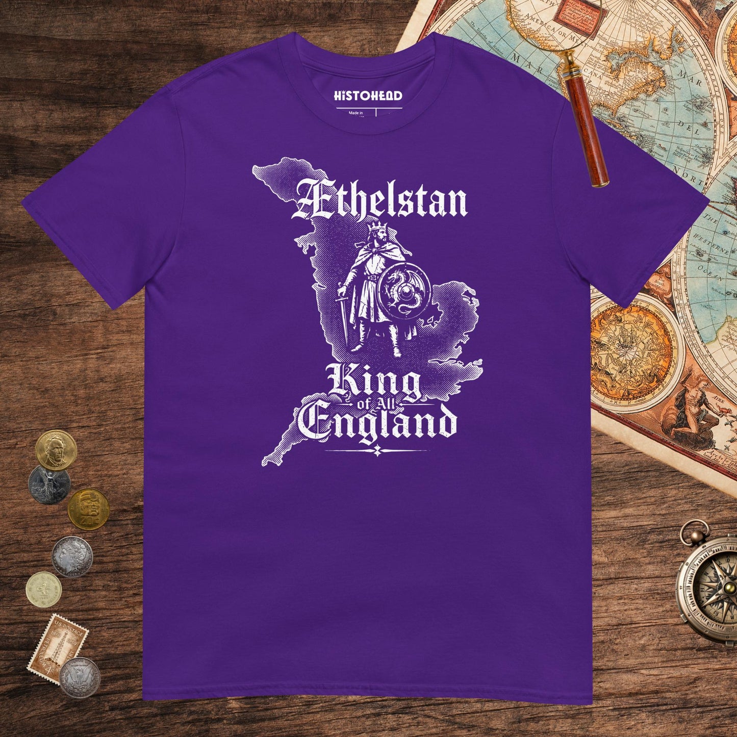 Purple Æthelstan Territory Tee - history buff gift by HistoHead