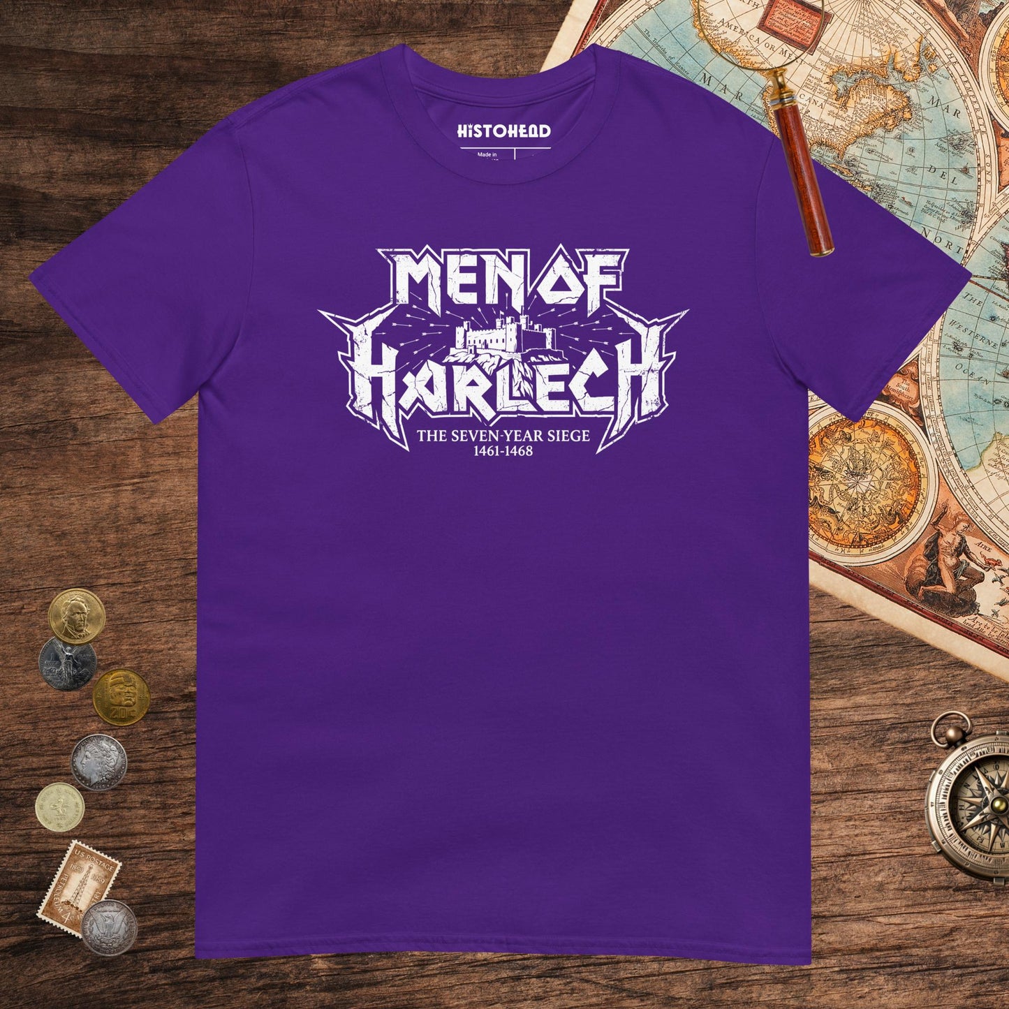 Purple Men of Harlech Tee - history buff gift by HistoHead