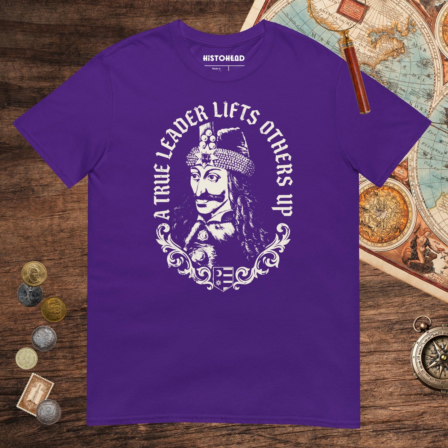 Purple Vlad the Impaler True Leader Tee - history buff gift by HistoHead