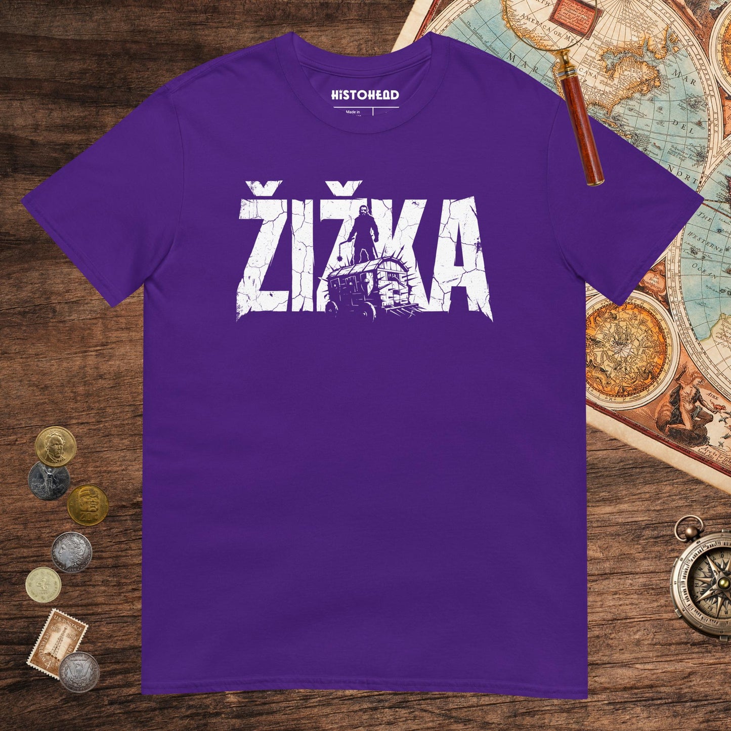 Purple Jan Žižka Tee - history buff gift by HistoHead