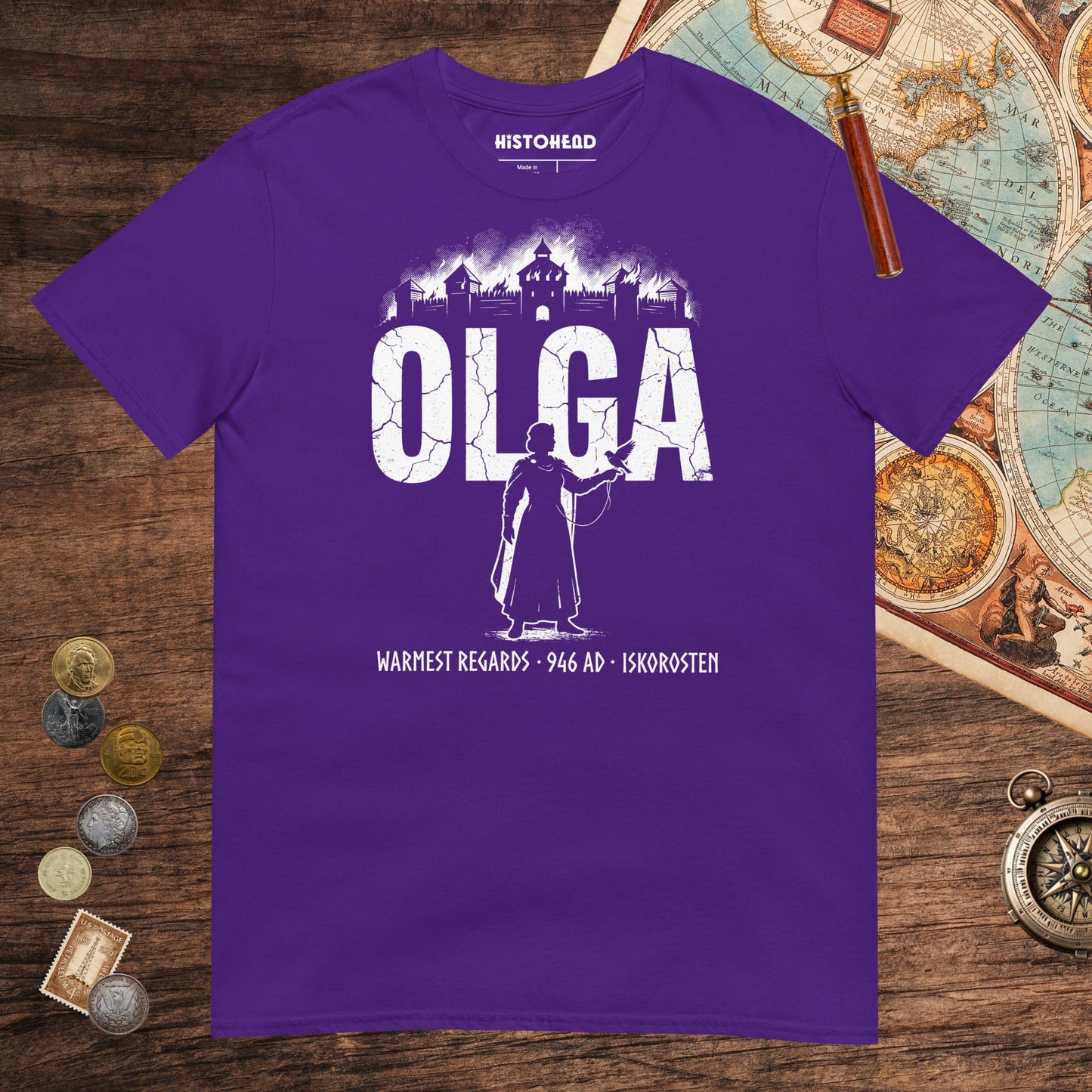 Purple Olga of Kiev Warmest Regards Tee - history buff gift by HistoHead