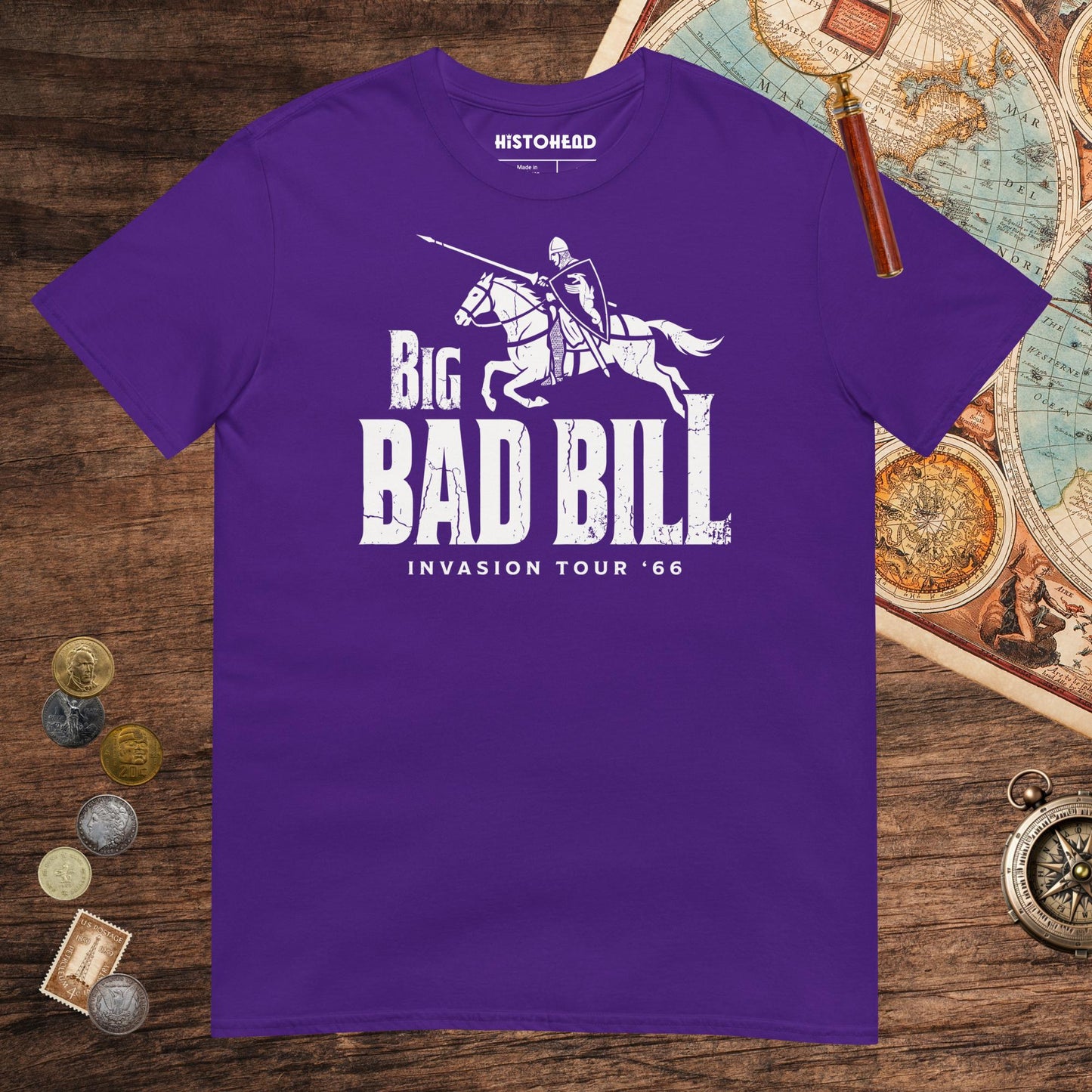 Purple The Big Bad Bill Invasion Tour Tee - history buff gift by HistoHead
