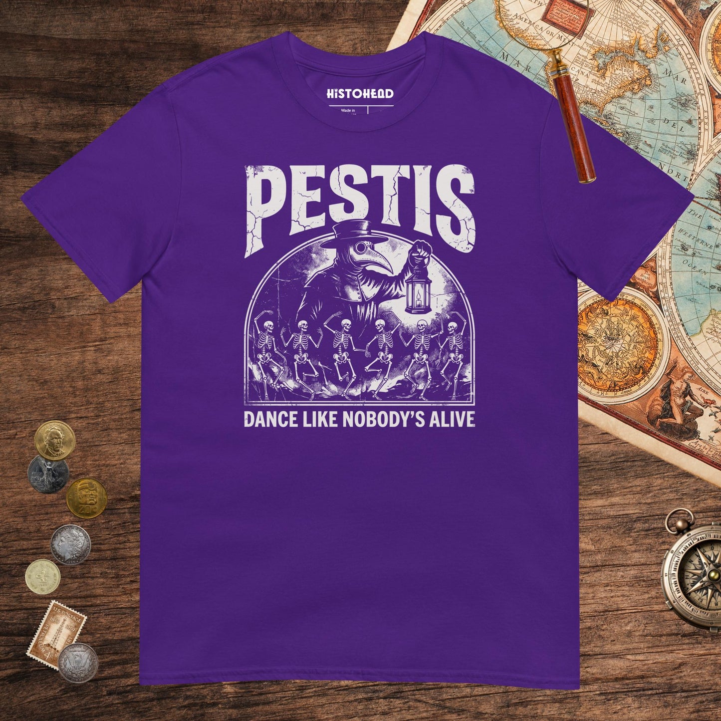 Purple Pestis Dance Tee - history buff gift by HistoHead