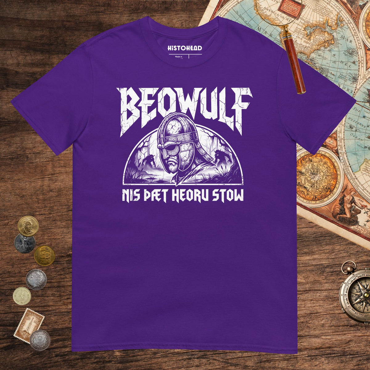 Purple Beowulf That Is No Pleasant Place Old English Tee - history buff gift by HistoHead