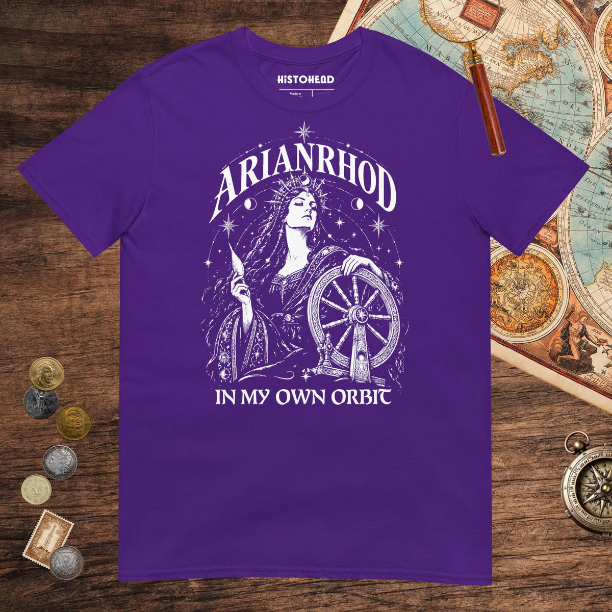 Purple Arianrhod In My Own Orbit Tee - history buff gift by HistoHead