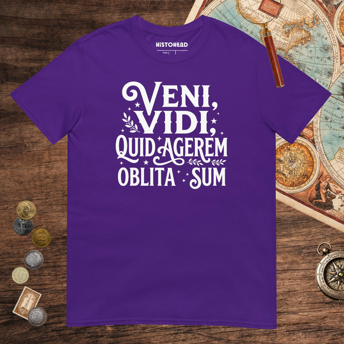 Purple Latin I Came I Saw I Forgot I Was Doing (Feminine Version) Tee - history buff gift by HistoHead