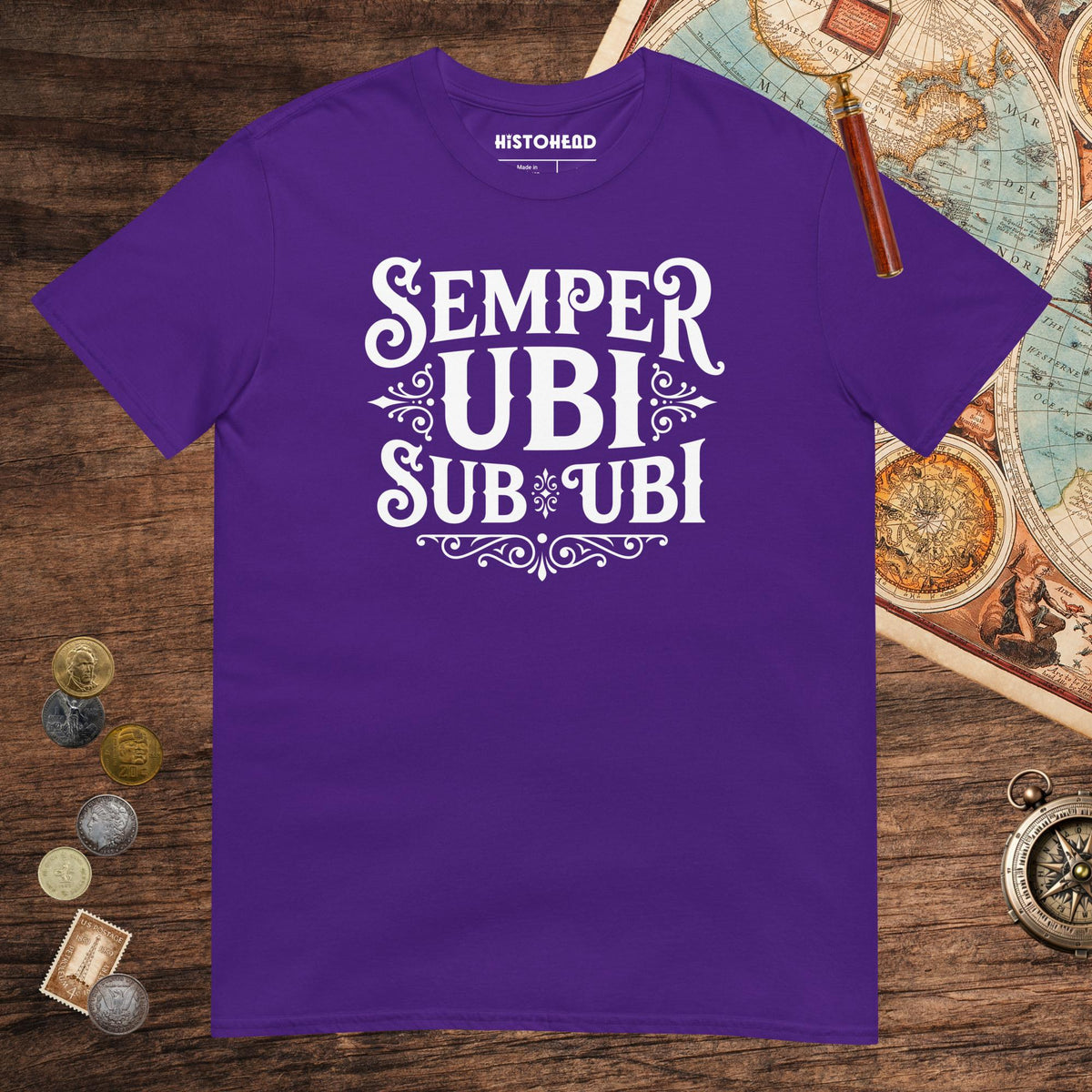 Purple Latin Pun Semper Ubi Sub Ubi Tee - history buff gift by HistoHead