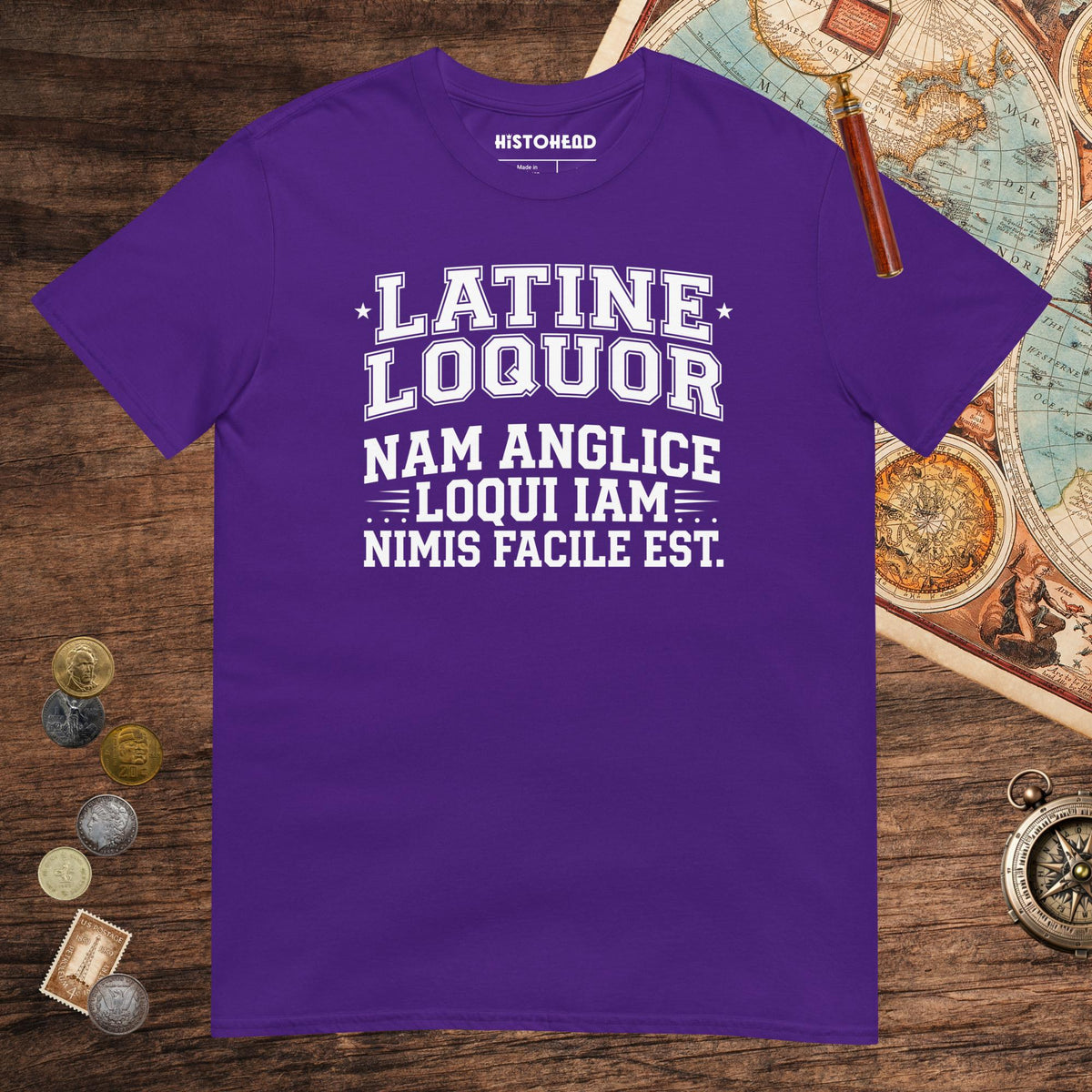Purple I Speak Latin Because English Is Too Easy Now Tee - history buff gift by HistoHead